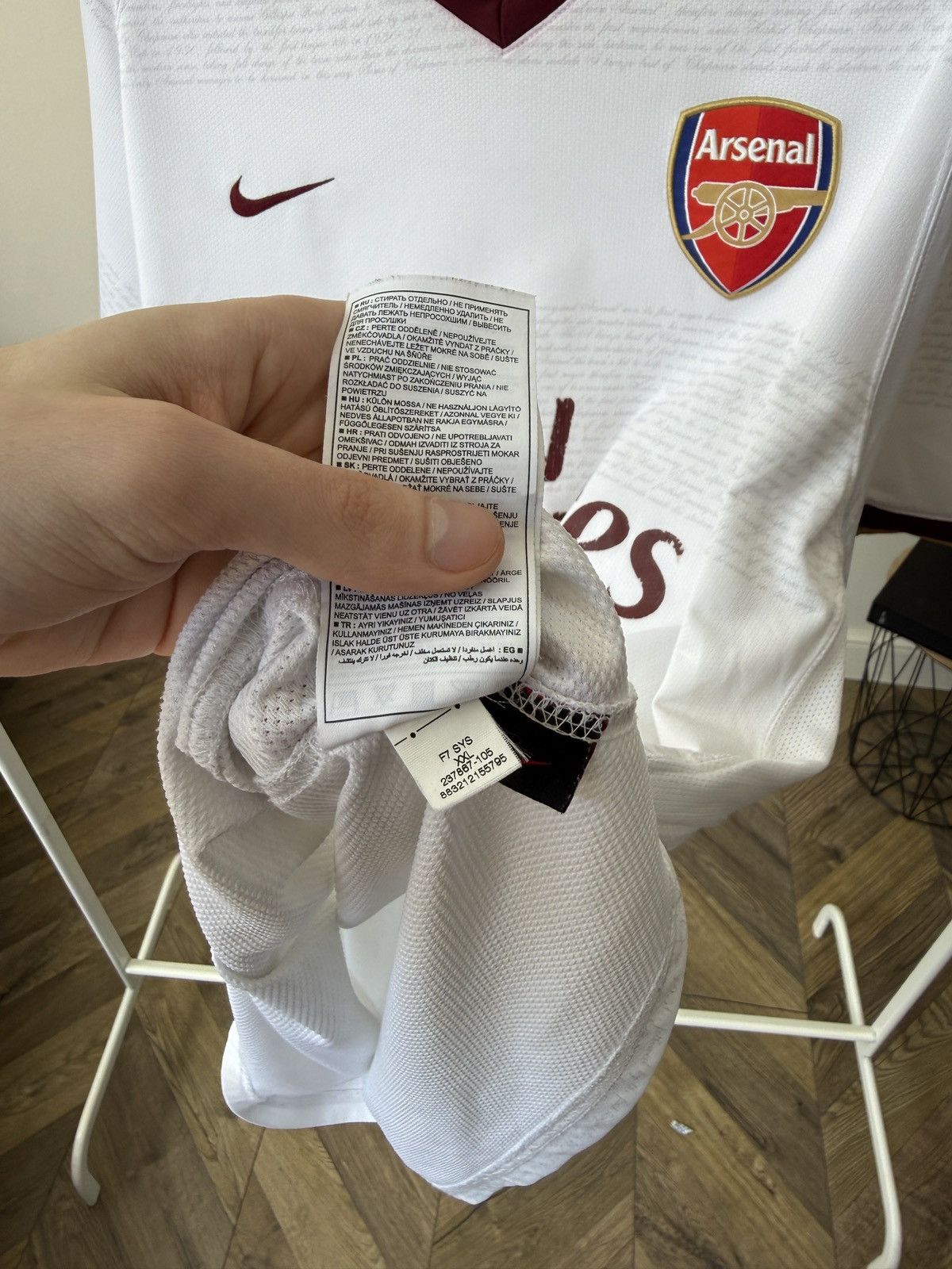 Nike ARSENAL LONDON 2007 2008 AWAY FOOTBALL SOCCER JERSEY NIKE Size US XXL / EU 58 / 5 - 13 Thumbnail