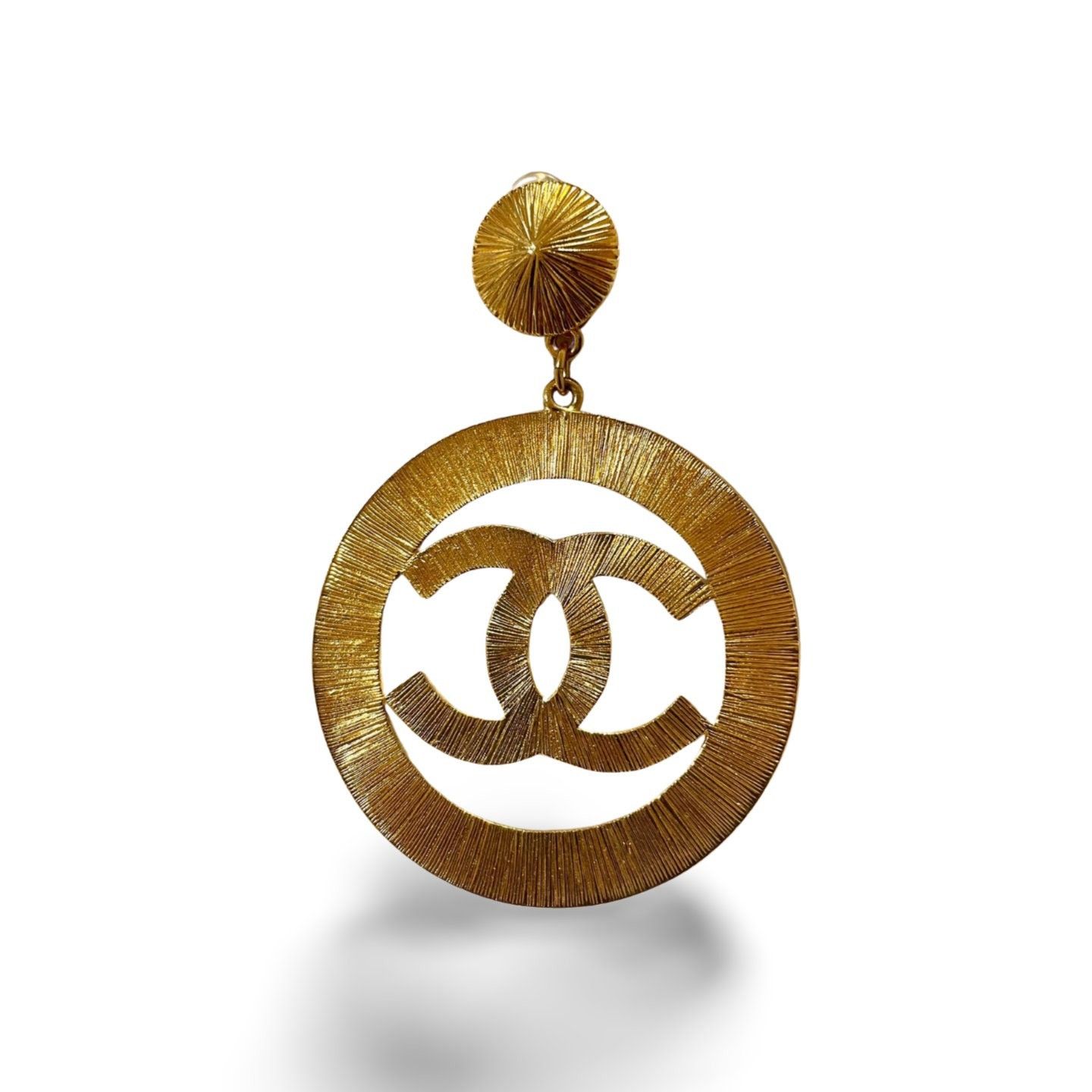 Chanel Vintage CHANEL extra large round hoop earrings with CC mark Size ONE SIZE - 6 Thumbnail