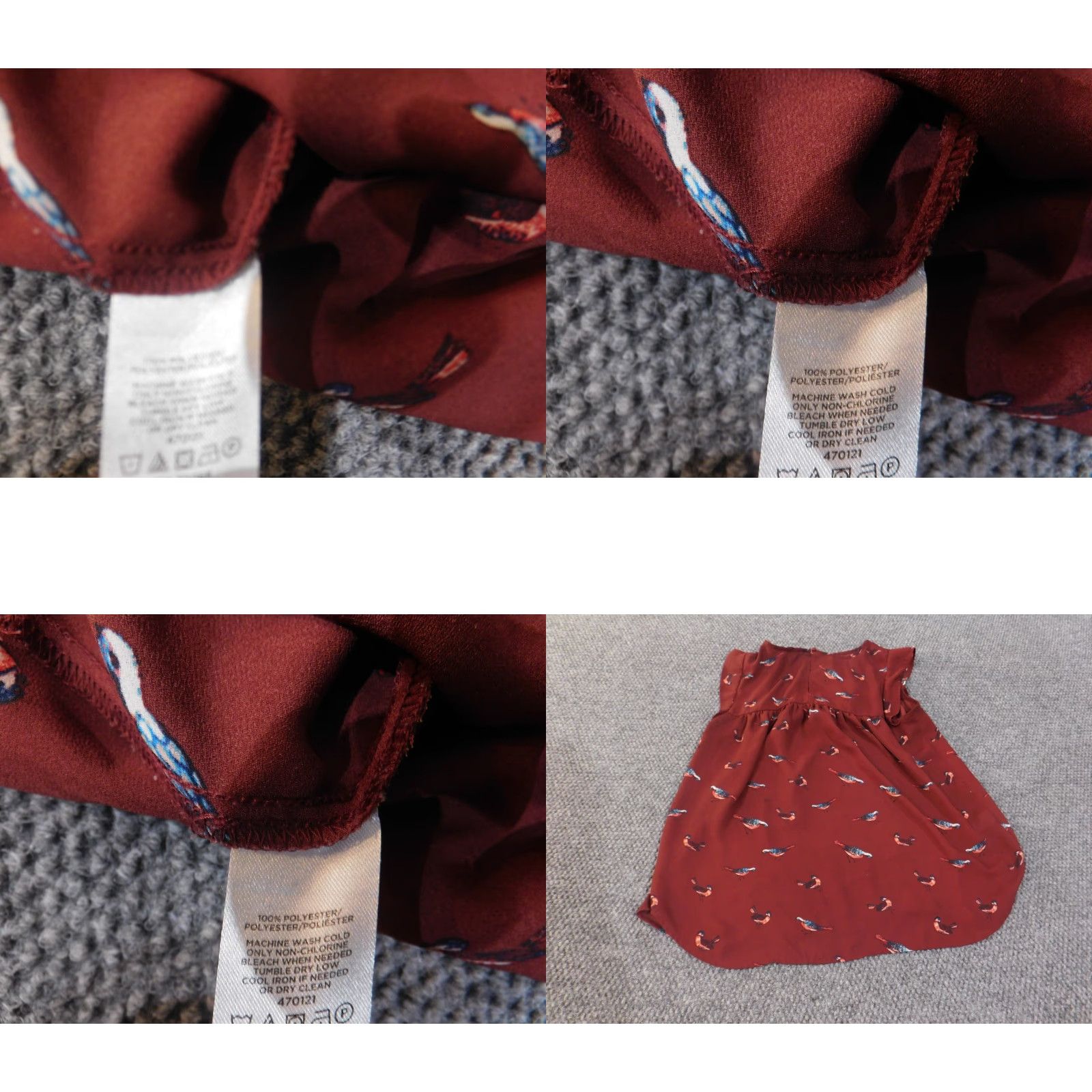 Loft Loft Outlet Bird Print Flutter Sleeve Blouse Small Womens Polyester Casual Shirt - Womens Size S / US 4 / IT 40 - 10 Thumbnail