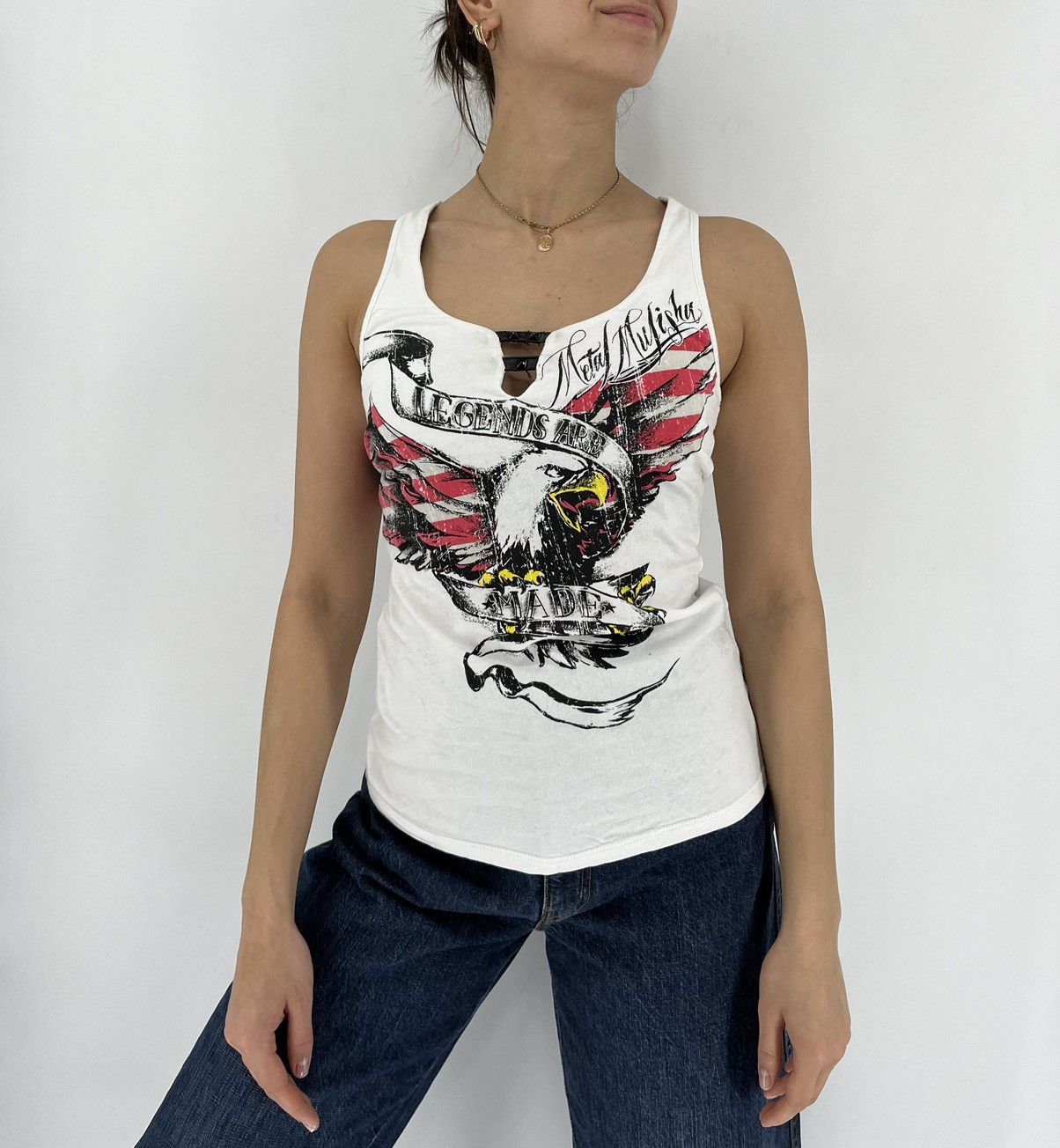 Band Tees × Metal Mulisha × Vintage Metal Mulisha Legends Are Made Graphic Ladies Tank Top S Size S / US 4 / IT 40 - 2 Thumbnail