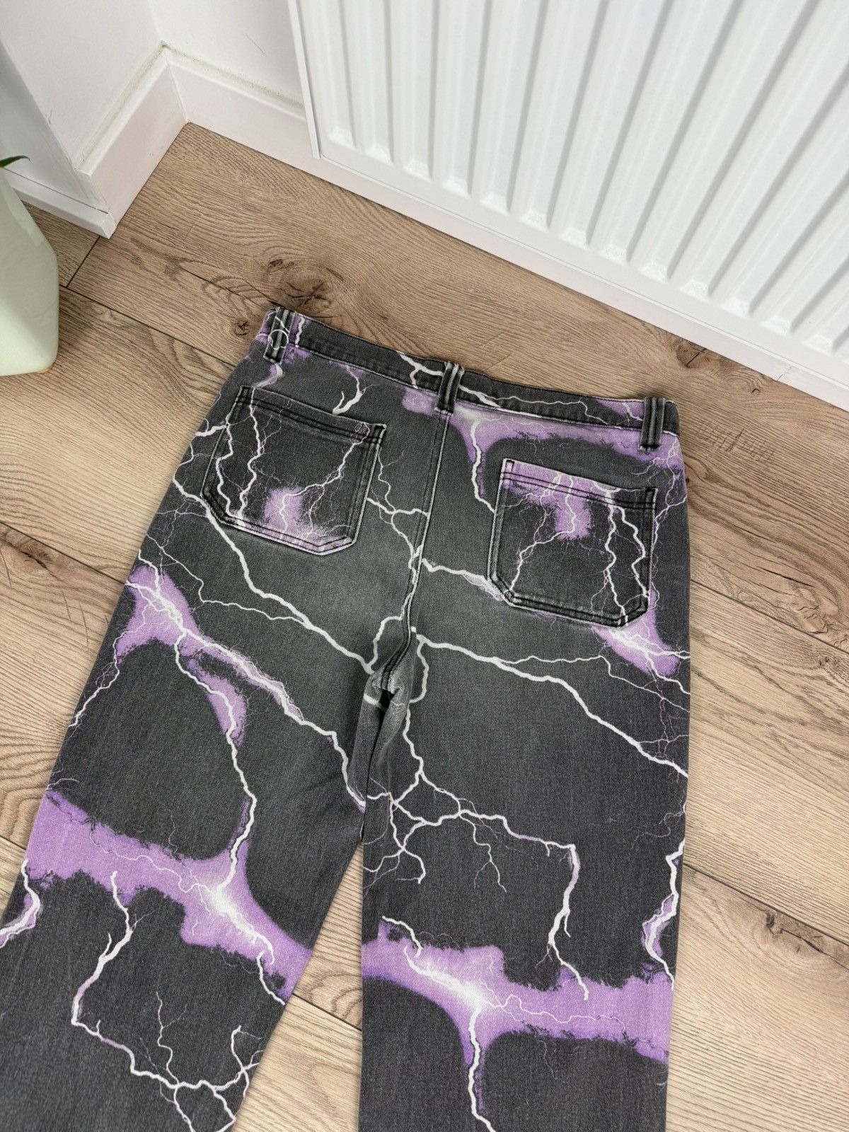 Hypebeast Jaded London Jeans Purple Lightning Skate Baggy Y2K Hype Al Size US 34 / EU 50 - 9 Thumbnail