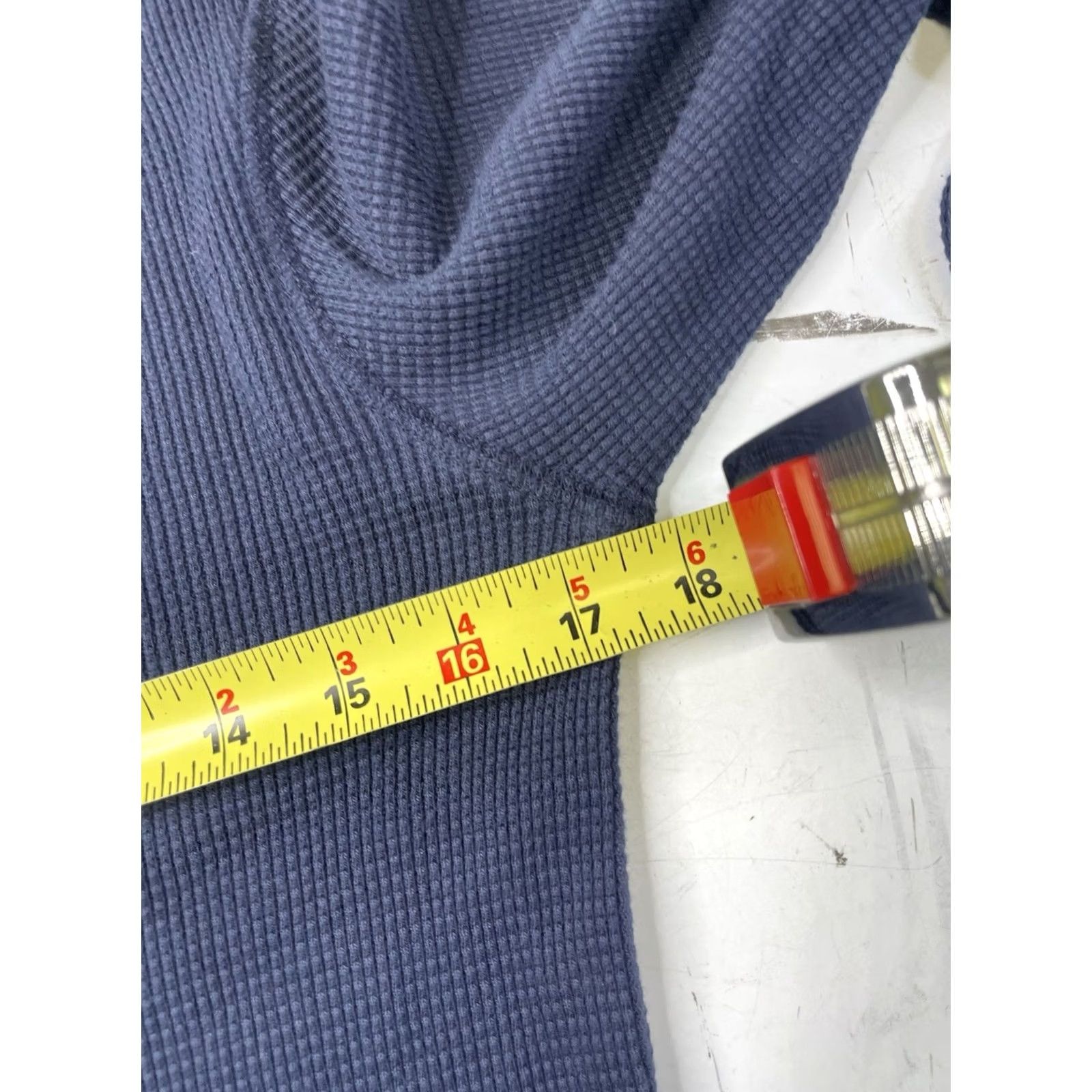 Faherty Faherty Thermal Shirt Mens Small Blue Knitwear Henley Long Sleeve Waffle Knit Size US S / EU 44-46 / 1 - 6 Thumbnail
