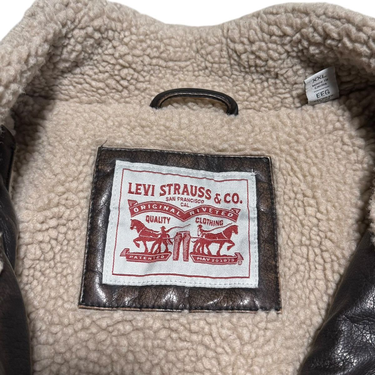 Levi's Levi’s Brown Sherpa Lined Faux Leather Jacket Men’s 2XL Size US XXL / EU 58 / 5 - 5 Thumbnail