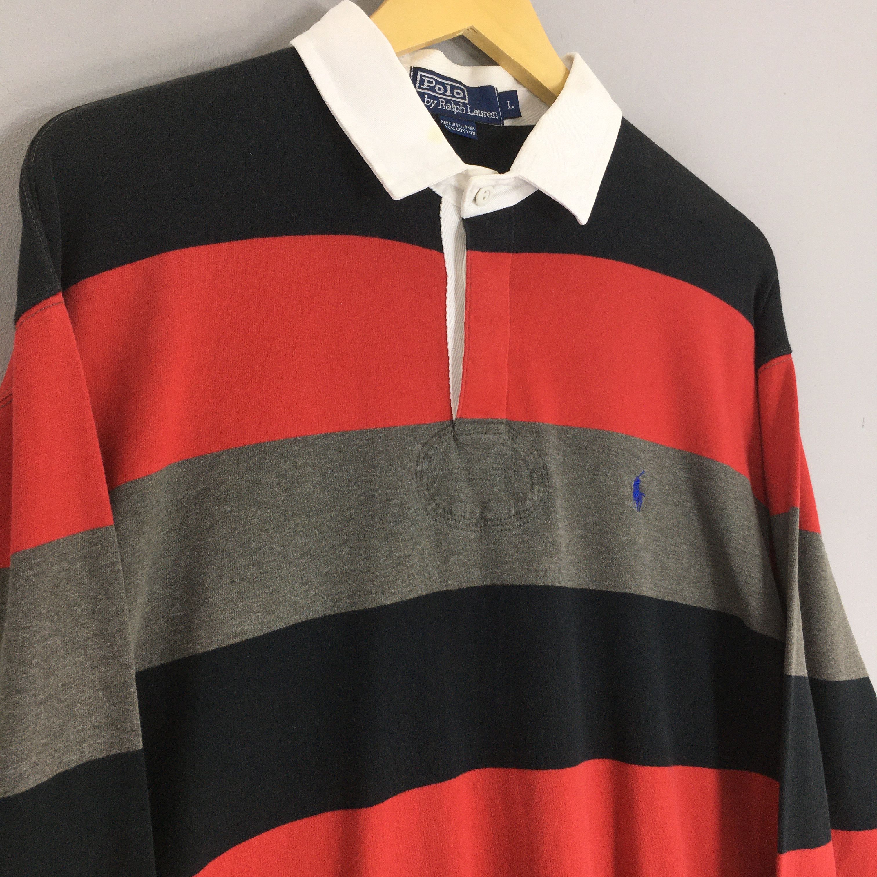 Polo Ralph Lauren Vintage Polo Ralph Lauren Stripes Rugby Shirt Large Size US L / EU 52-54 / 3 - 3 Thumbnail