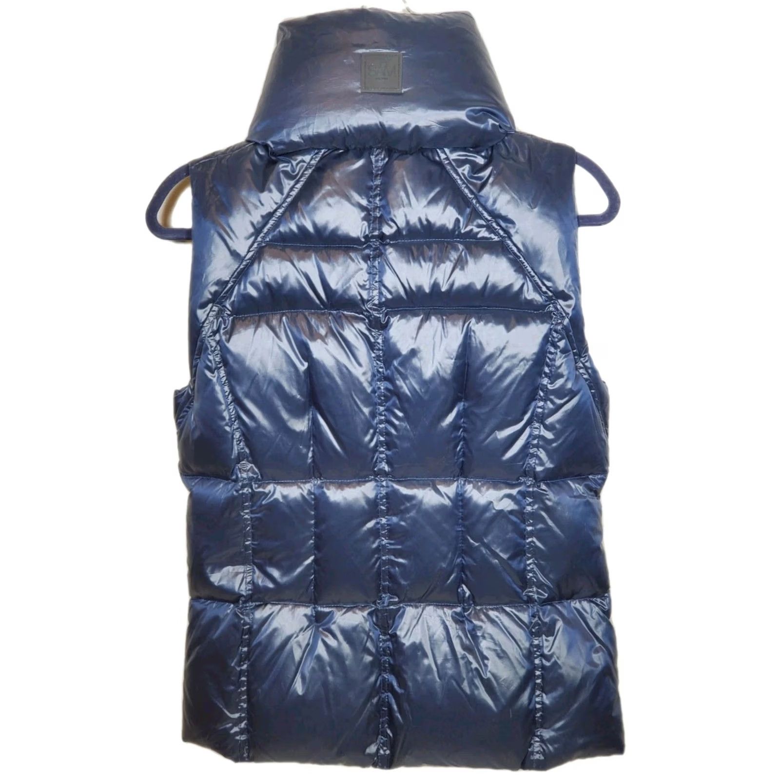 Vintage SAM. New York Freedom Vest Women's M Midnight Blue Goose Down Puffer Vest Slim Zip Pockets Wind-Resistant White Logo Size M / US 6-8 / IT 42-44 - 2 Thumbnail