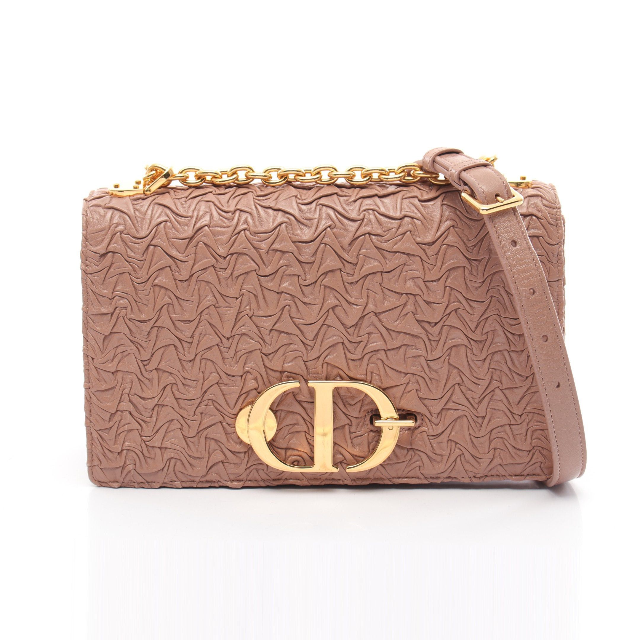 Dior Dior 30 Montaigne Chain Shoulder Bag Gather Leather Pink Beige Size ONE SIZE - 1 Thumbnail
