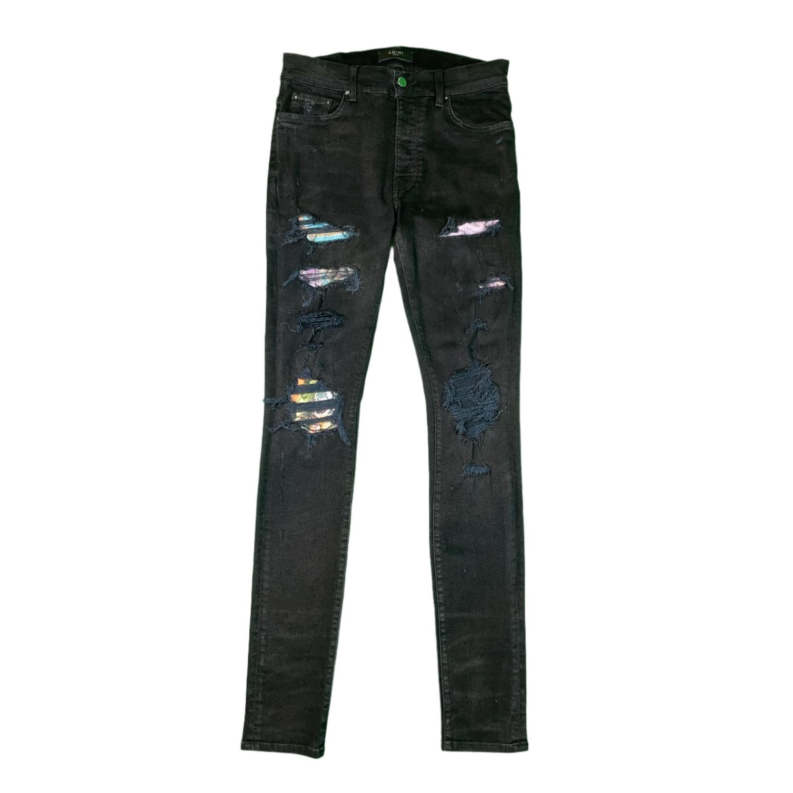 Amiri Amiri Thrasher Swan Patch Black Jeans Size US 32 / EU 48 - 1 Thumbnail
