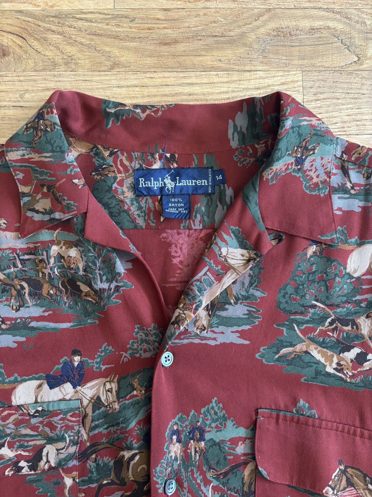 Polo Ralph Lauren Ralph Lauren Red Equestrian Horse Dog Hunt Pattern Shirt Size US M / EU 48-50 / 2 - 2 Thumbnail