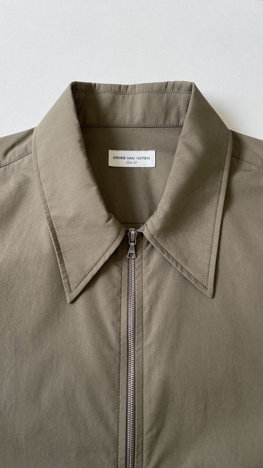 Dries Van Noten Sage Green Cotton ‘Zip Front’ Shirt Size US M / EU 48-50 / 2 - 4 Thumbnail