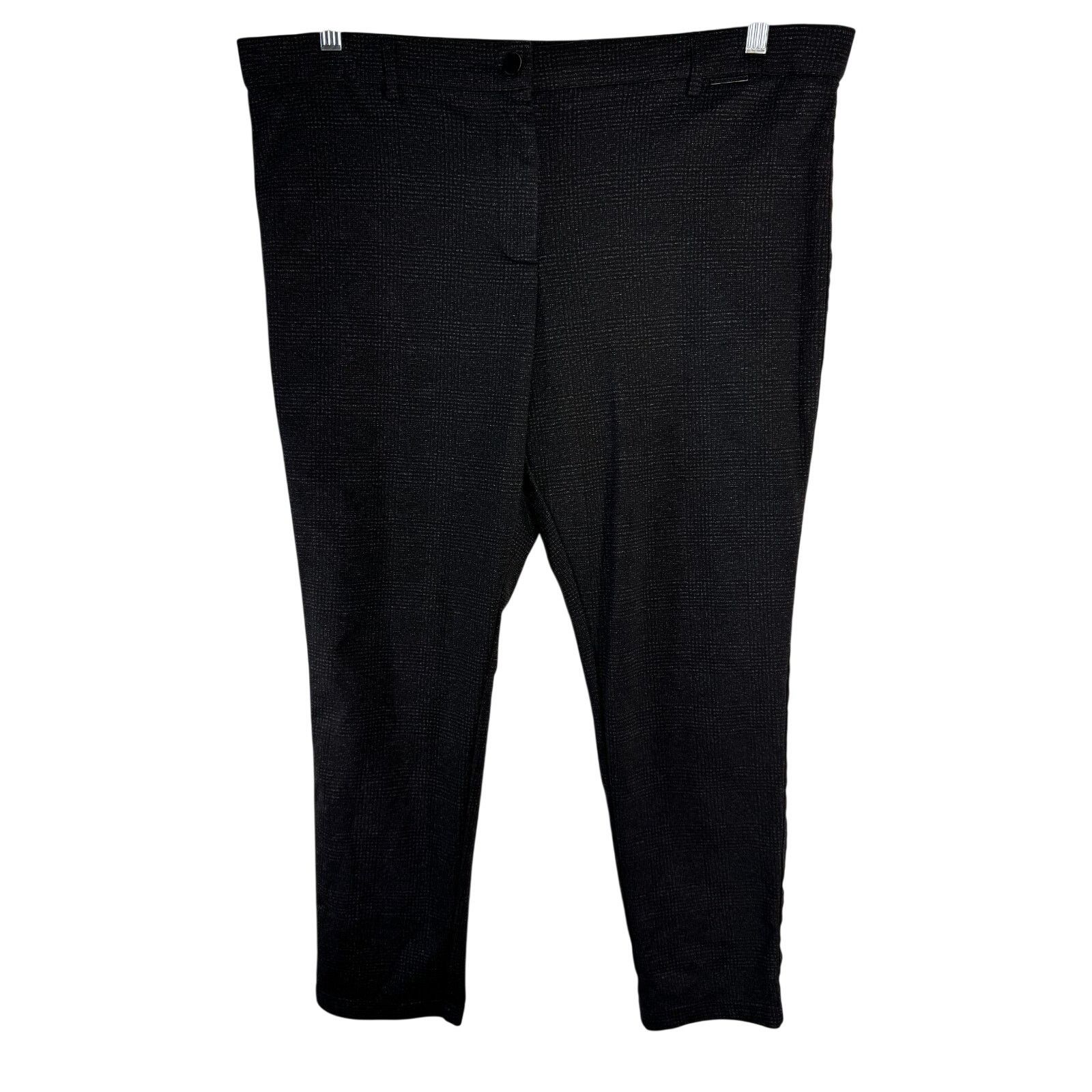 Mario Valentino Mario Serrani Women’s Skinny Ankle Black Check Pants size XL Size 37" - 1 Thumbnail