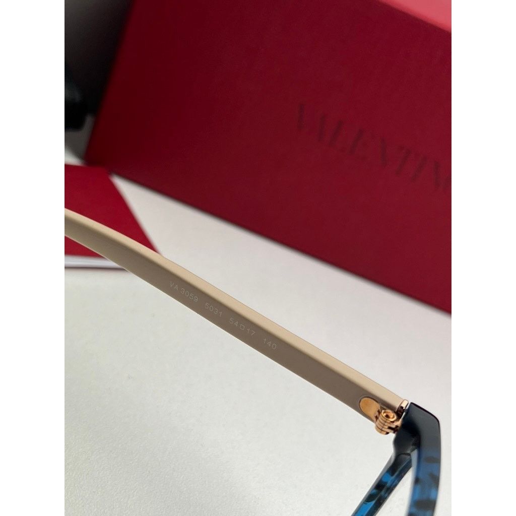 Valentino NEW Valentino VA3059 Eyeglasses Frames in Blue Havana Size ONE SIZE - 6 Thumbnail