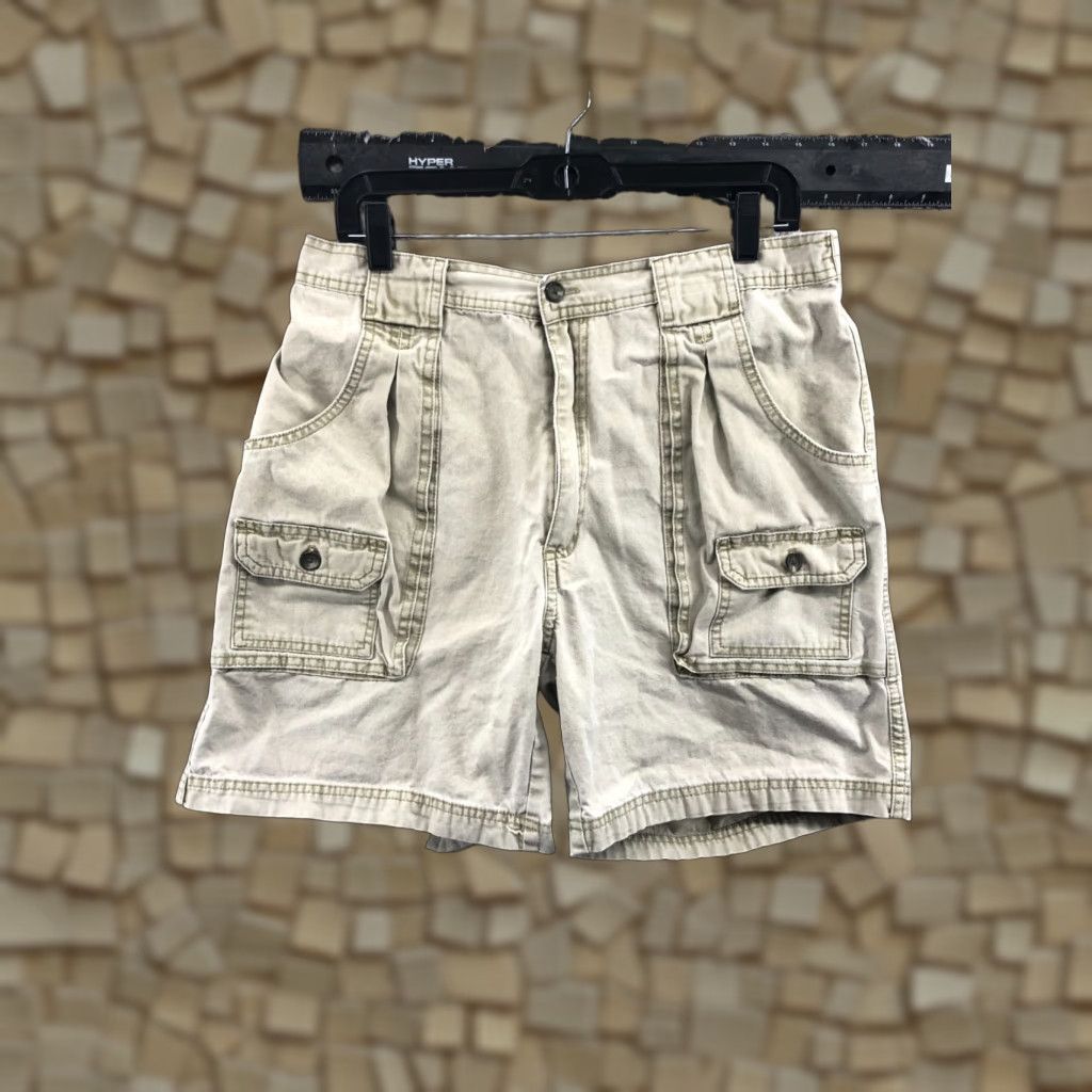 Vintage Unbranded Cargo Shorts Mens 36 Beige Cotton Blend 5-Pocket Regular Mid Rise Canvas Size US 36 / EU 52 - 1 Thumbnail