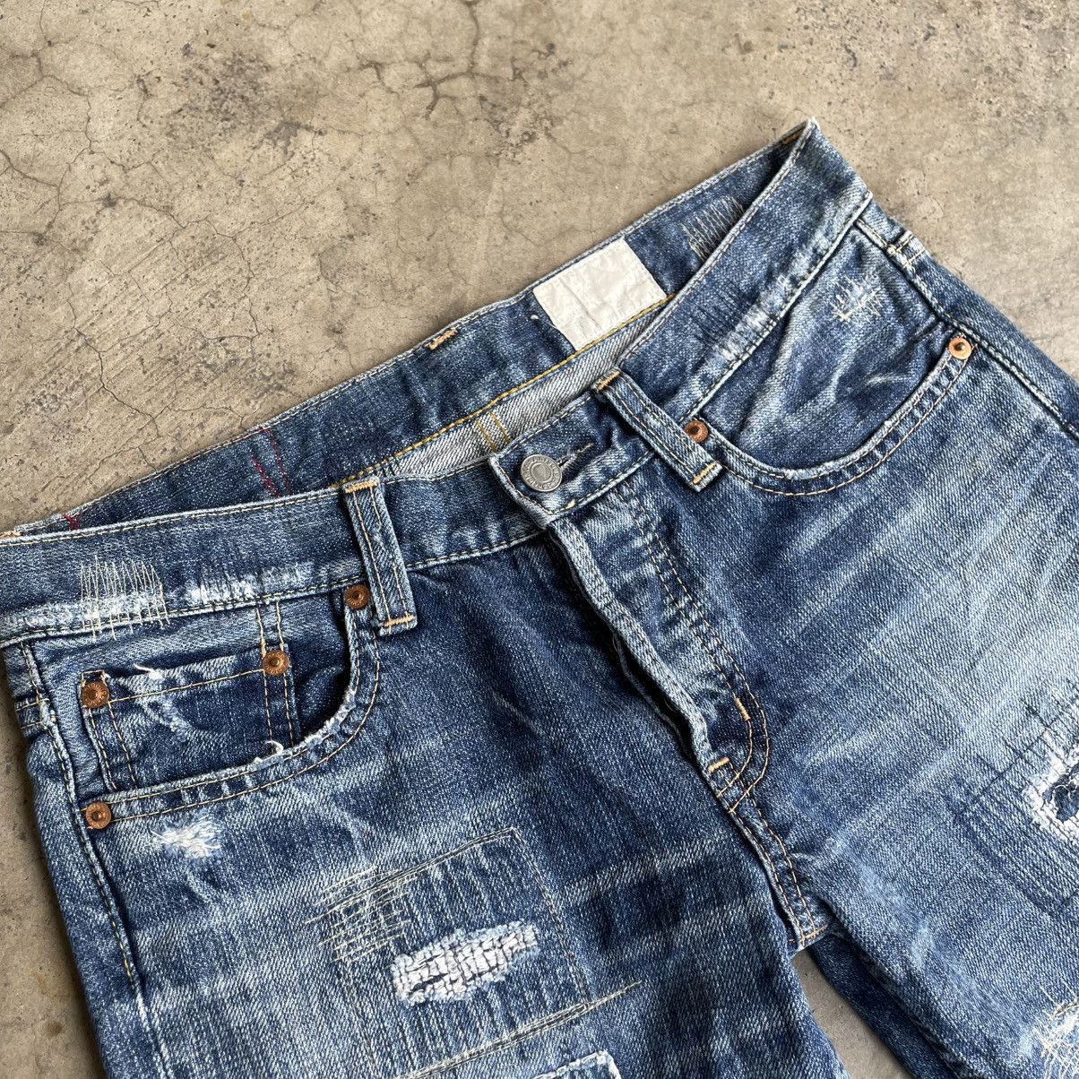 Japanese Brand 🔥🇯🇵Antgauge Patchworks Sashiko Pattern Distress Denim Jeans Size US 30 / EU 46 - 10 Thumbnail