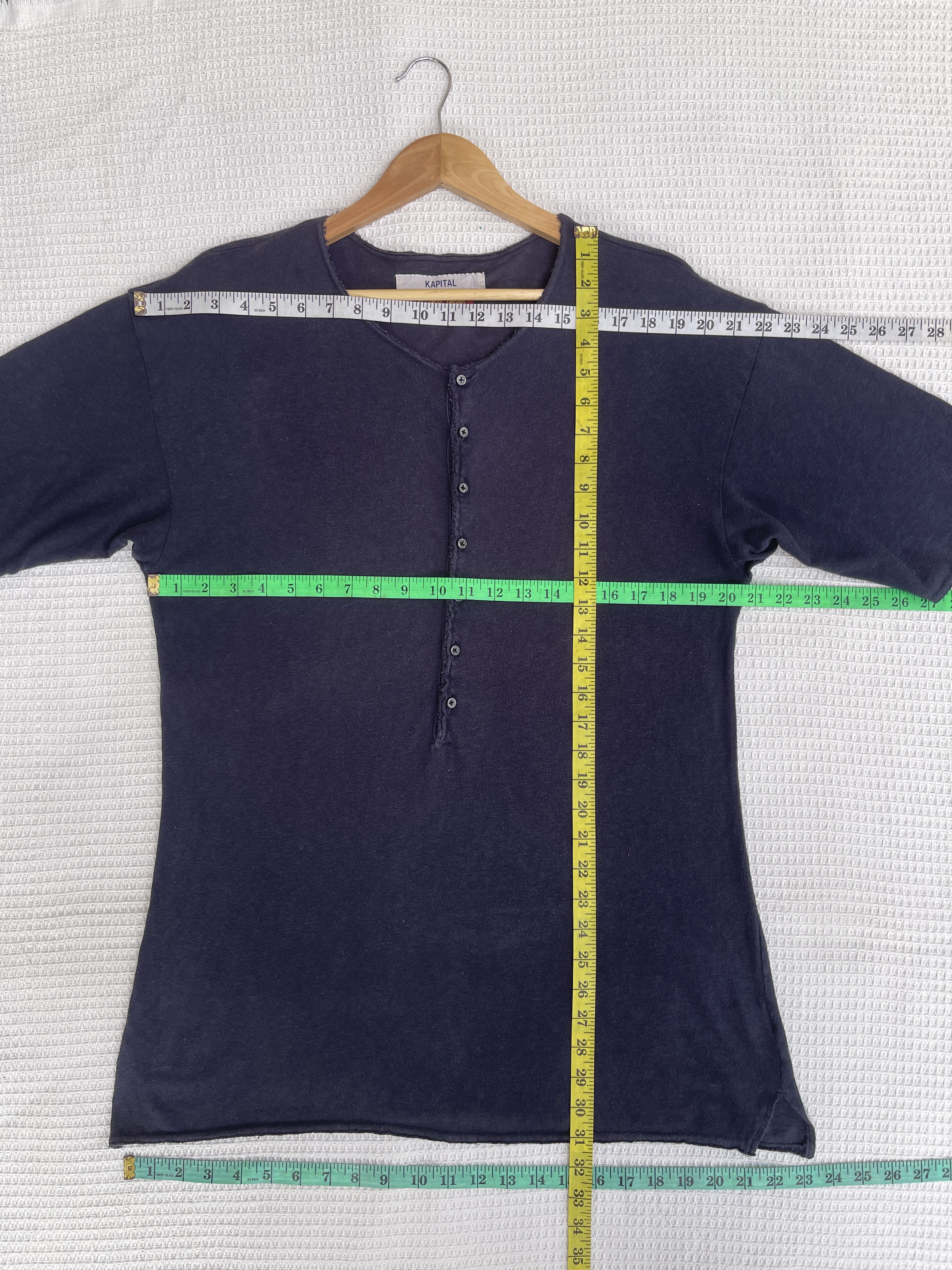 Kapital Last Drop🔥Rare🔥Vintage KAPITAL Henley T-Shirt Size US L / EU 52-54 / 3 - 13 Thumbnail