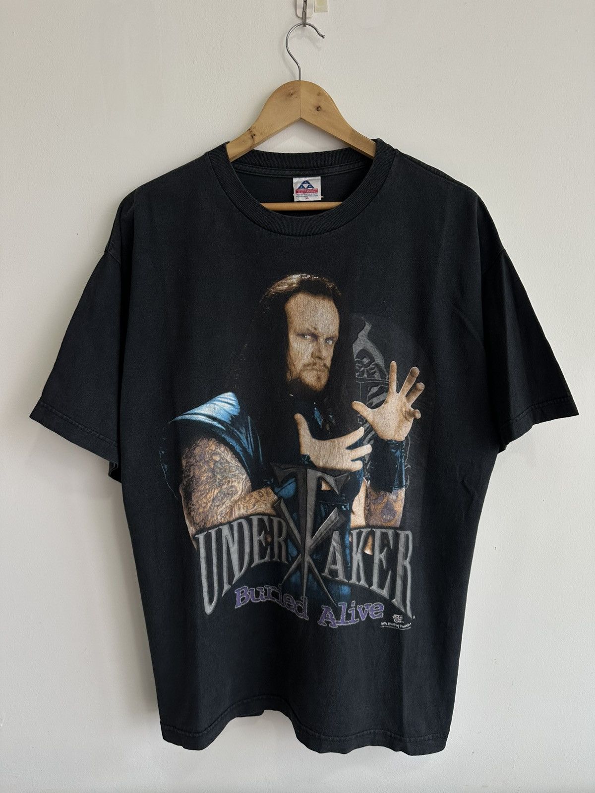 Rap Tees × Vintage × WWF Vintage Undertaker Buried Alive WWF WWE 1998 Raptees Rare Size US XL / EU 56 / 4 - 2 Thumbnail