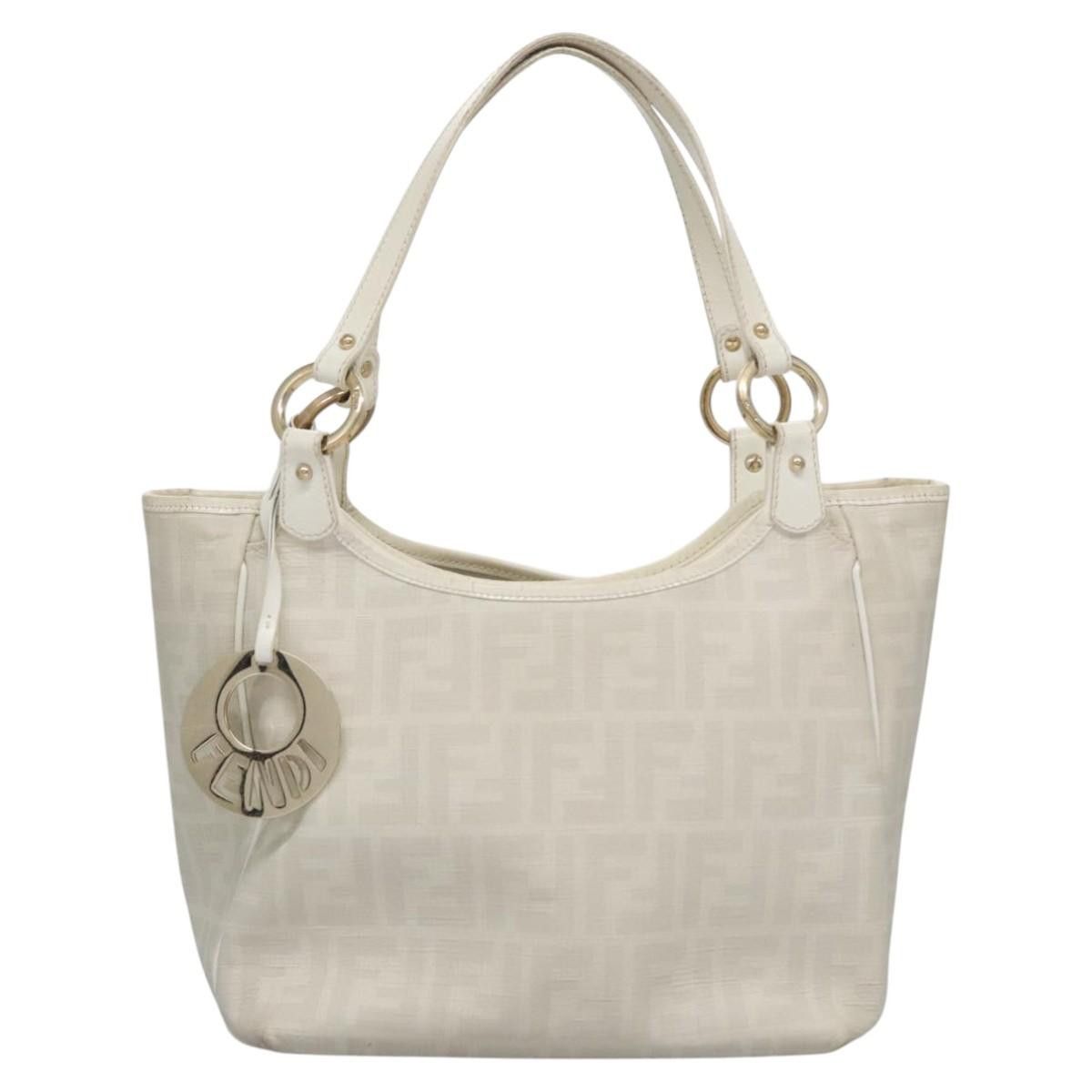 Fendi Zucca White Canvas Handbag (Pre-Owned) Size ONE SIZE - 1 Thumbnail
