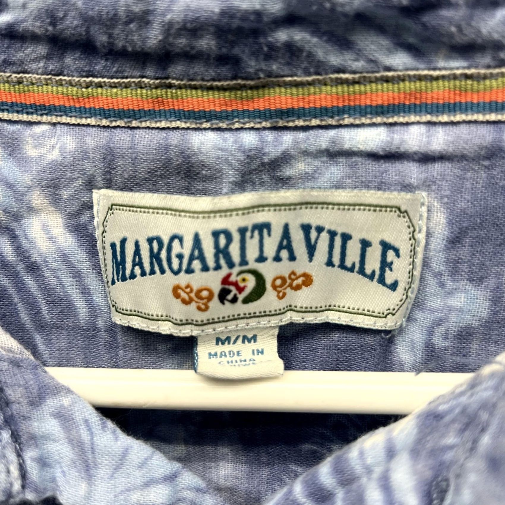 Vintage Margaritaville Shirt Mens Medium Blue Tropical Graphic Short Sleeve Button Front Size US M / EU 48-50 / 2 - 4 Thumbnail