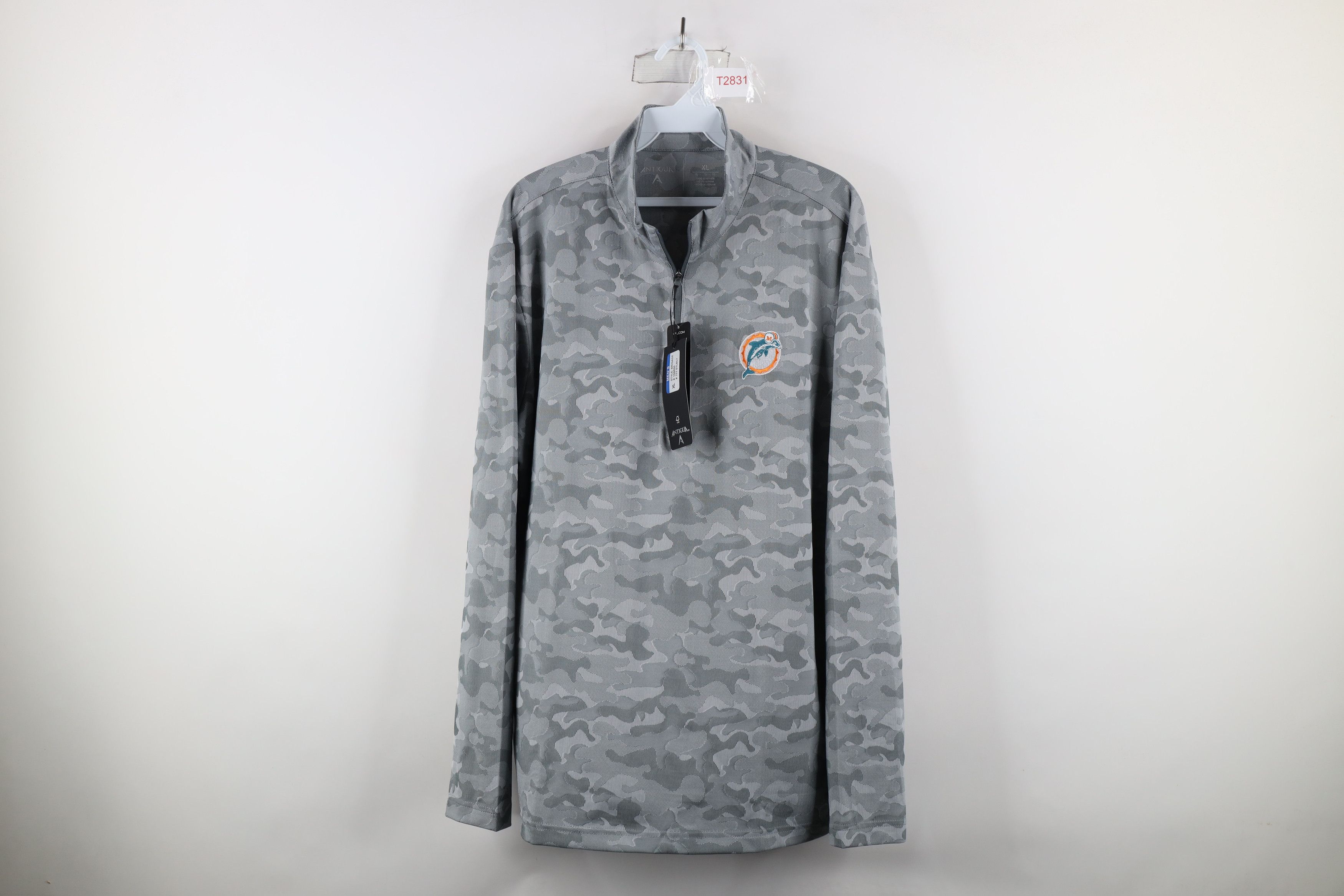 Vintage New Knit Miami Dolphins Football Half Zip Pullover Top Gray Size US XL / EU 56 / 4 - 1 Thumbnail