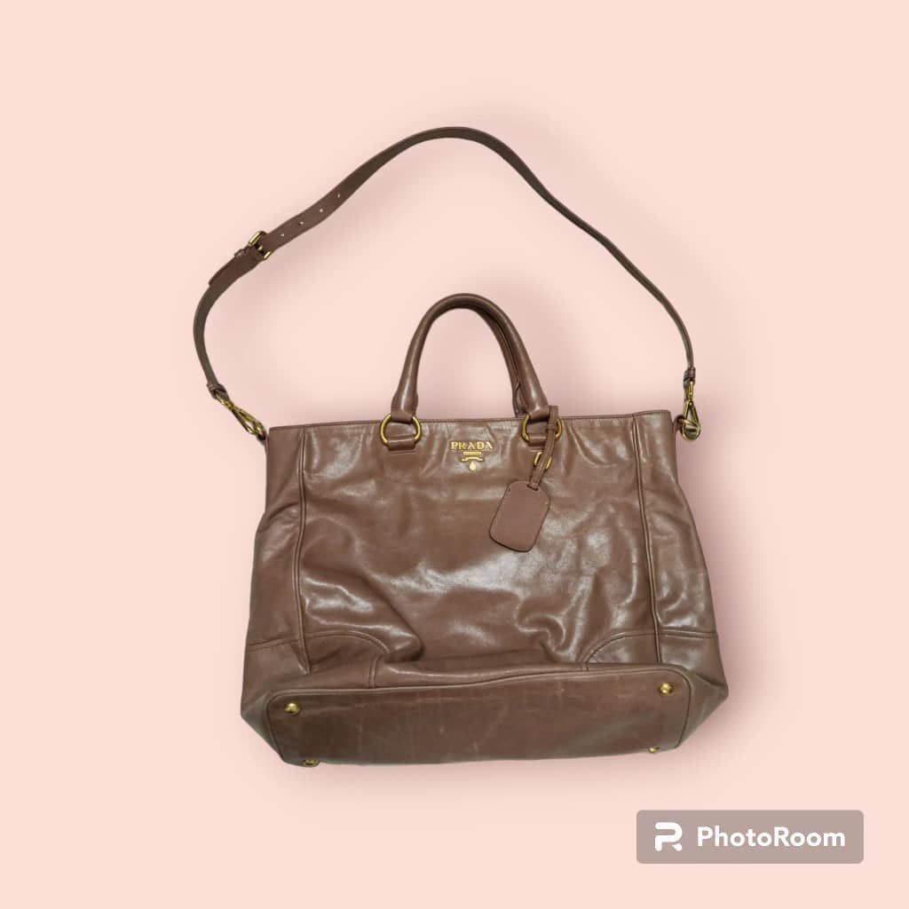 Prada Authentic Prada Leather Tote Shoulder Bag Size ONE SIZE - 1 Thumbnail