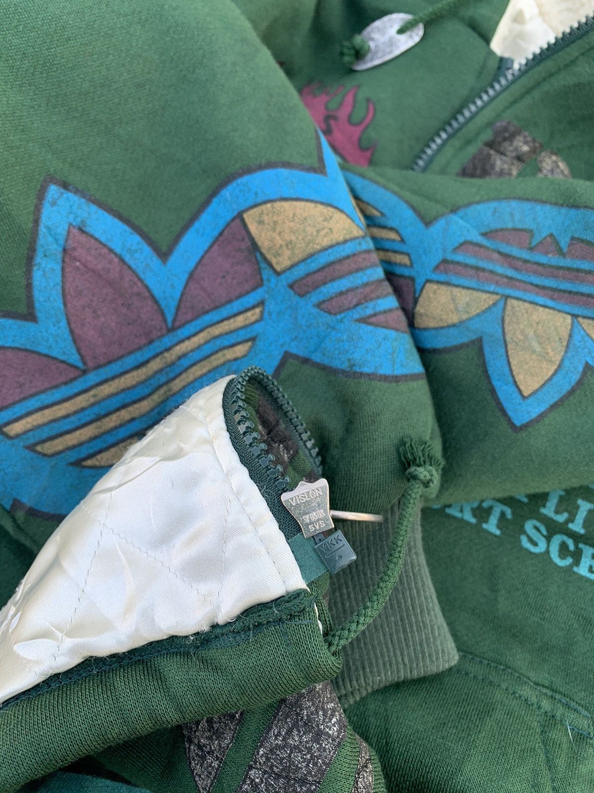 Adidas Vintage 90s Adidas Trefoil Fleece Lined Hoodie Jacket Size US L / EU 52-54 / 3 - 14 Thumbnail