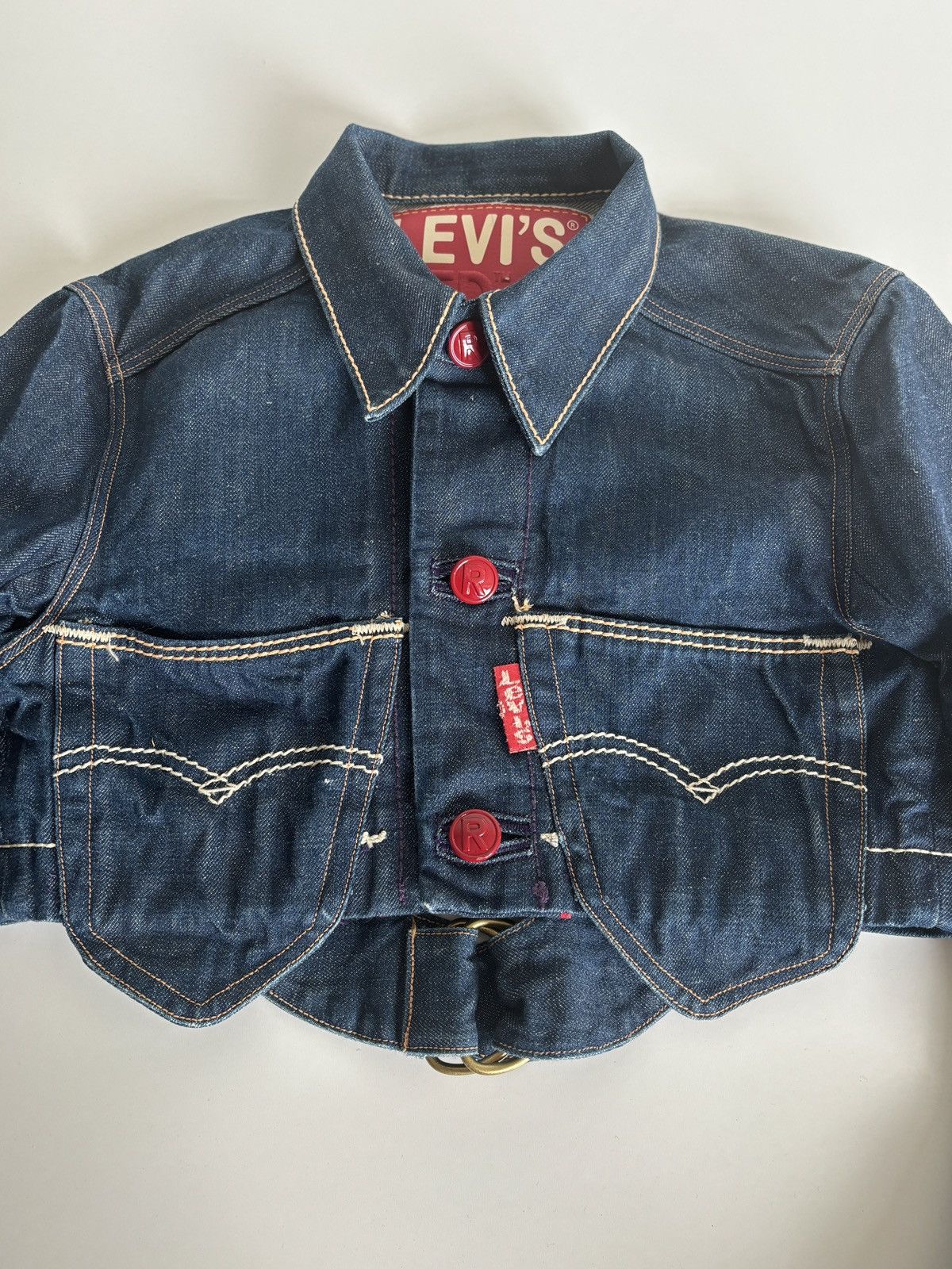 Levi's Vintage Clothing Levi’s Red Archive Rare Cropped Denim Jacket Selvedge Size US S / EU 44-46 / 1 - 2 Thumbnail