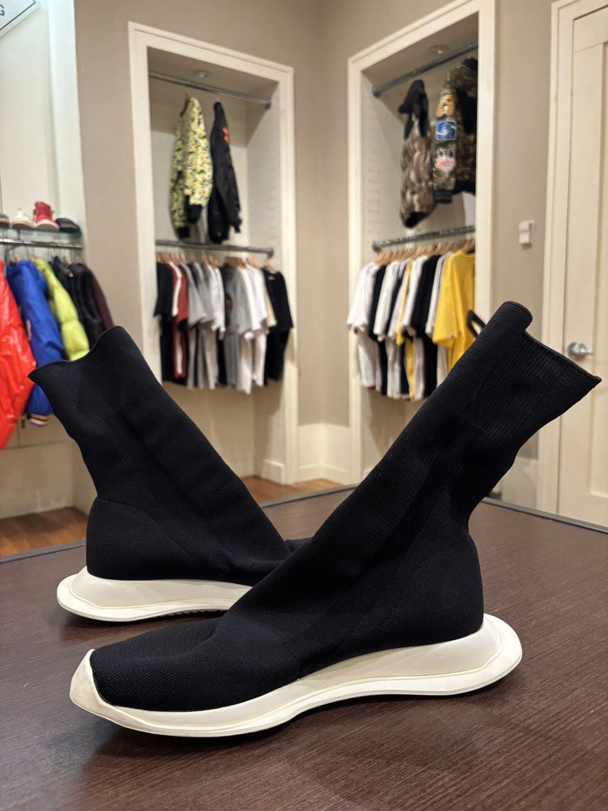 Rick Owens Drkshdw Rick Owen’s DRKSHDW Runner Stretch Sock Sneaker Size US 8 / EU 41 - 3 Thumbnail