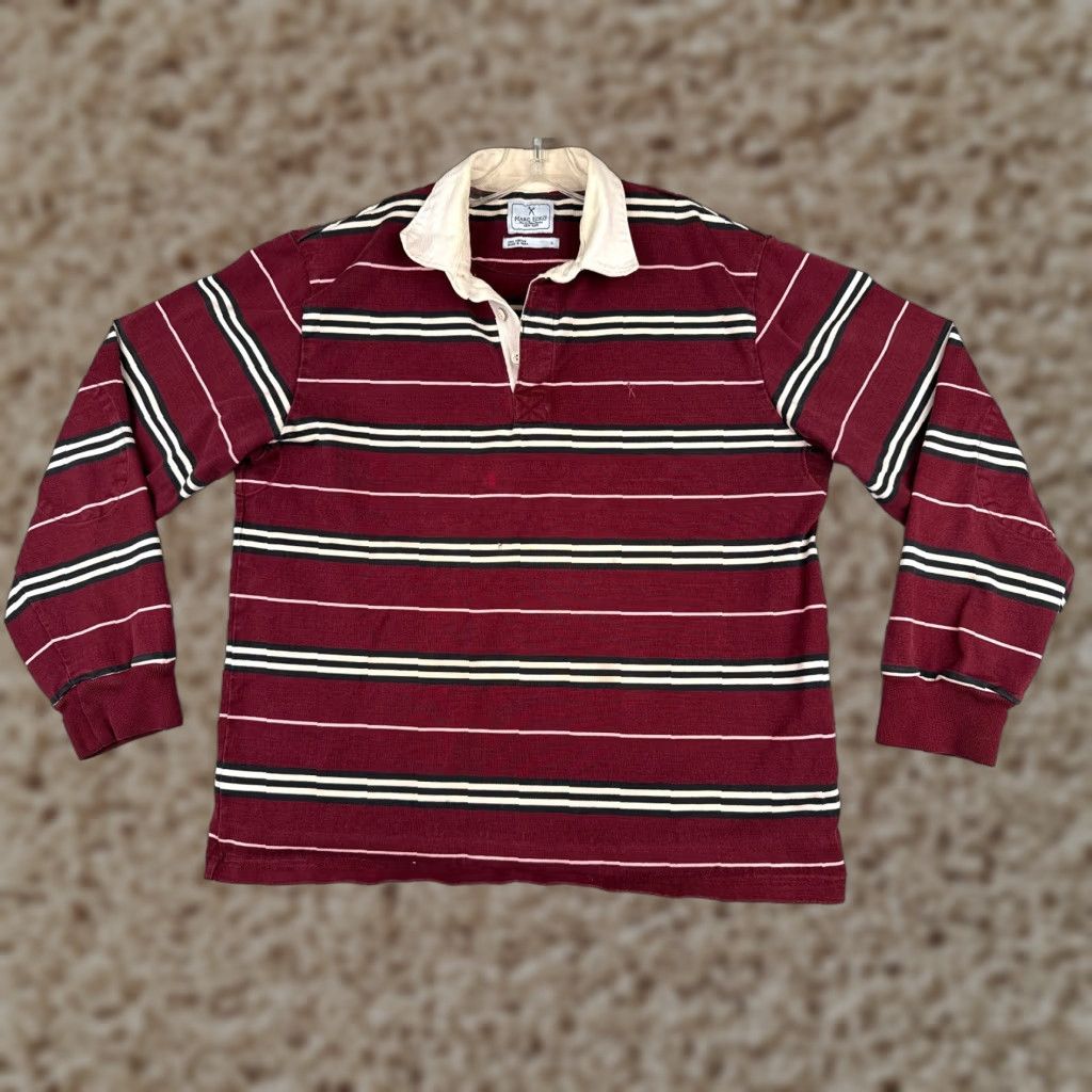 Vintage Marc Ecko Polo Shirt Men Large Red Striped Cotton Long Sleeve Rugby Mens Size US L / EU 52-54 / 3 - 1 Thumbnail