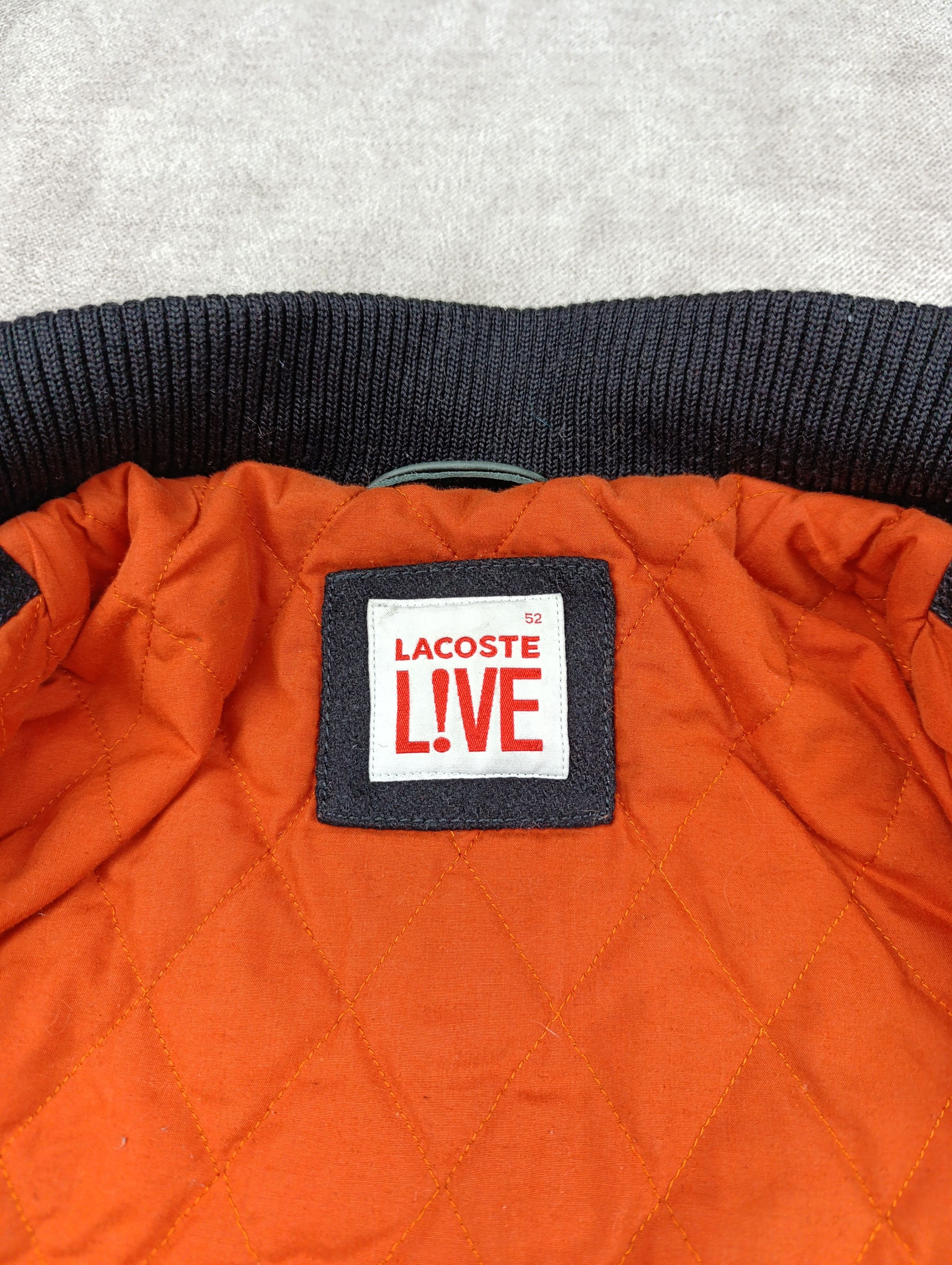 Lacoste Lacoste Live Black Leather Varsity Wool Jacket Mens Size US M / EU 48-50 / 2 - 19 Thumbnail