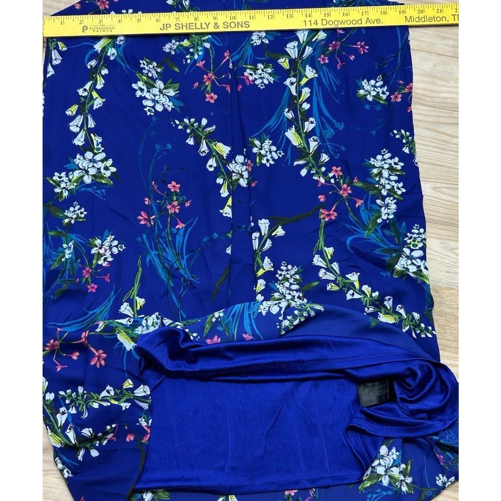 Worthington Worthington Women's Sz 6 Blue Floral Print Lined Dress. Size M / US 6-8 / IT 42-44 - 8 Thumbnail