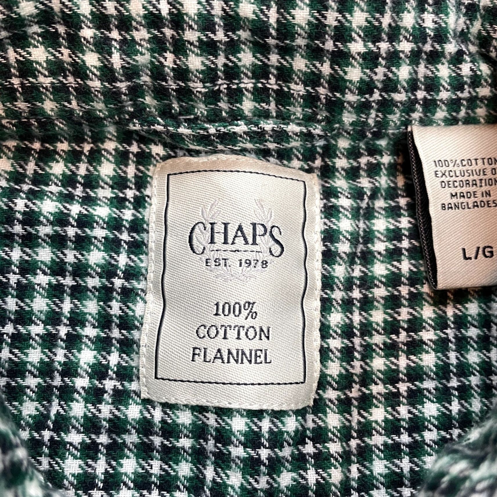 Chaps Chaps Button-Down Shirt Mens L Green Check Flannel Long Sleeve Collared Logo Size US L / EU 52-54 / 3 - 5 Thumbnail