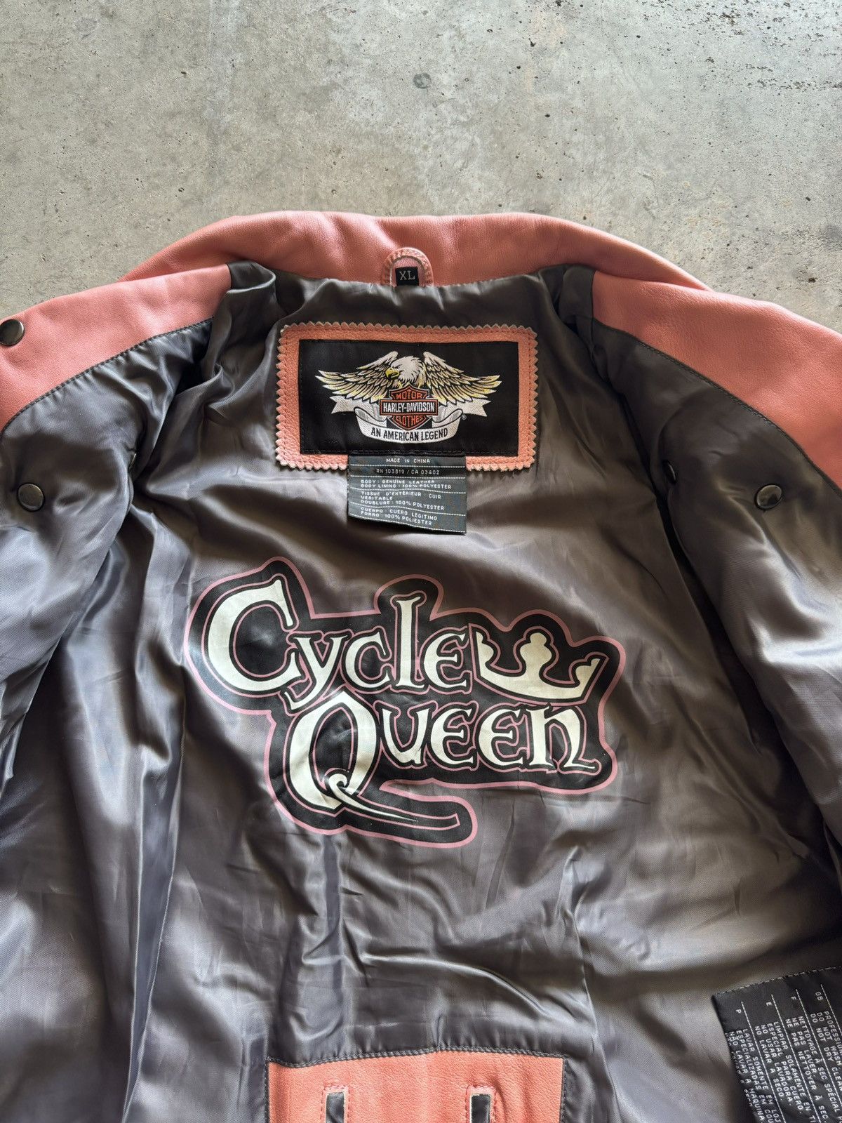 Harley Davidson 2006 Embroidered Pink Harley Davidson Leather Jacket Size XL Size XL / US 12-14 / IT 48-50 - 2 Thumbnail