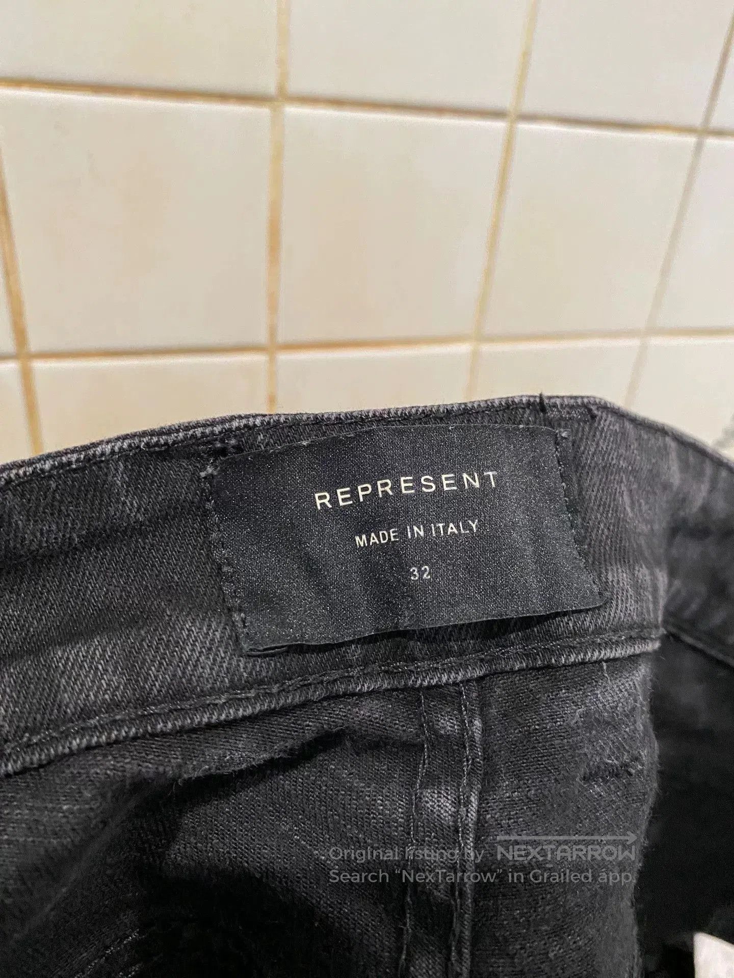 Represent Clo. Italian Black Distressed Embroidered Denim Pants. Size US 32 / EU 48 - 8 Thumbnail