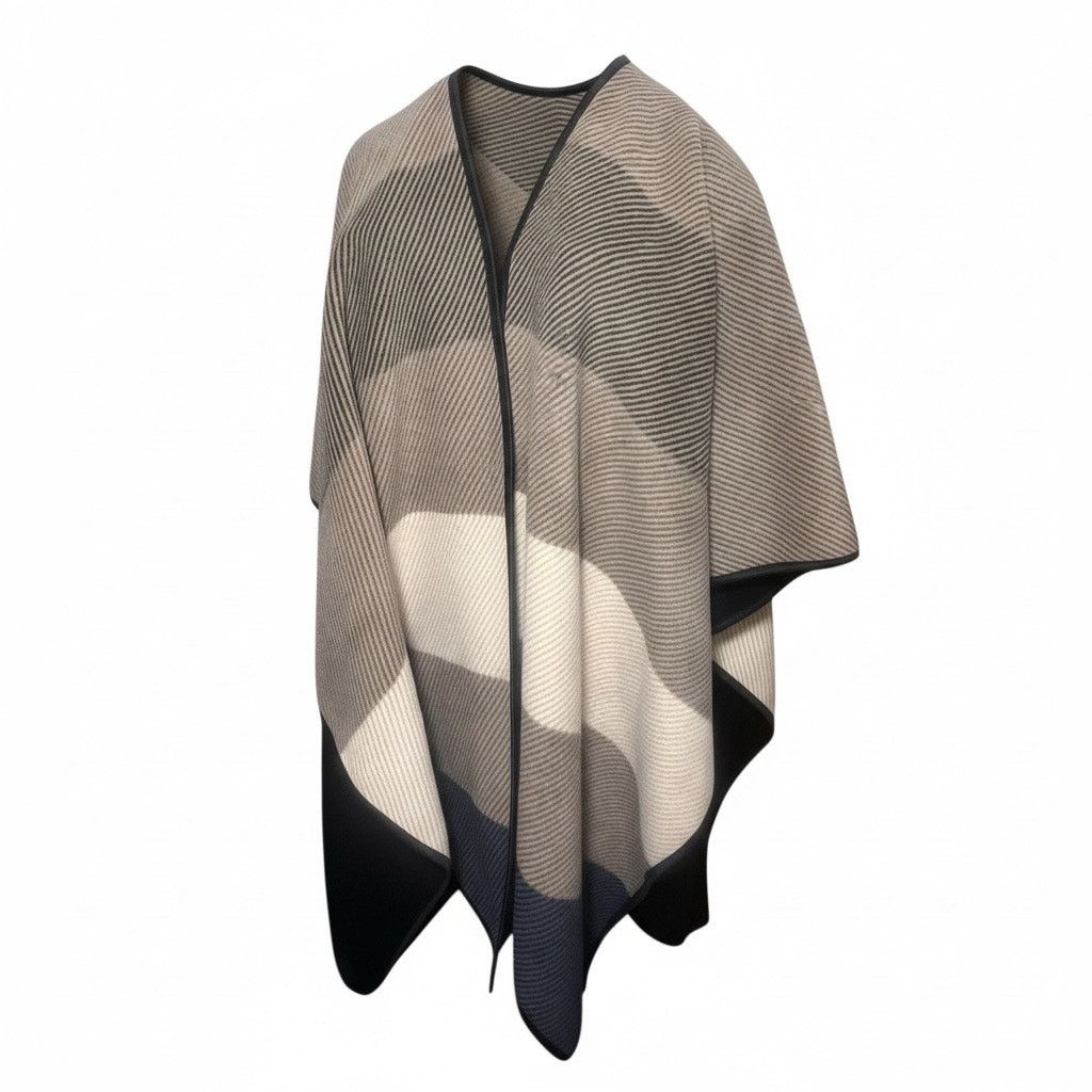 Ike Behar Ike Behar Multicolor Wrap Poncho Cape One Size Fits Most Size ONE SIZE - 1 Thumbnail