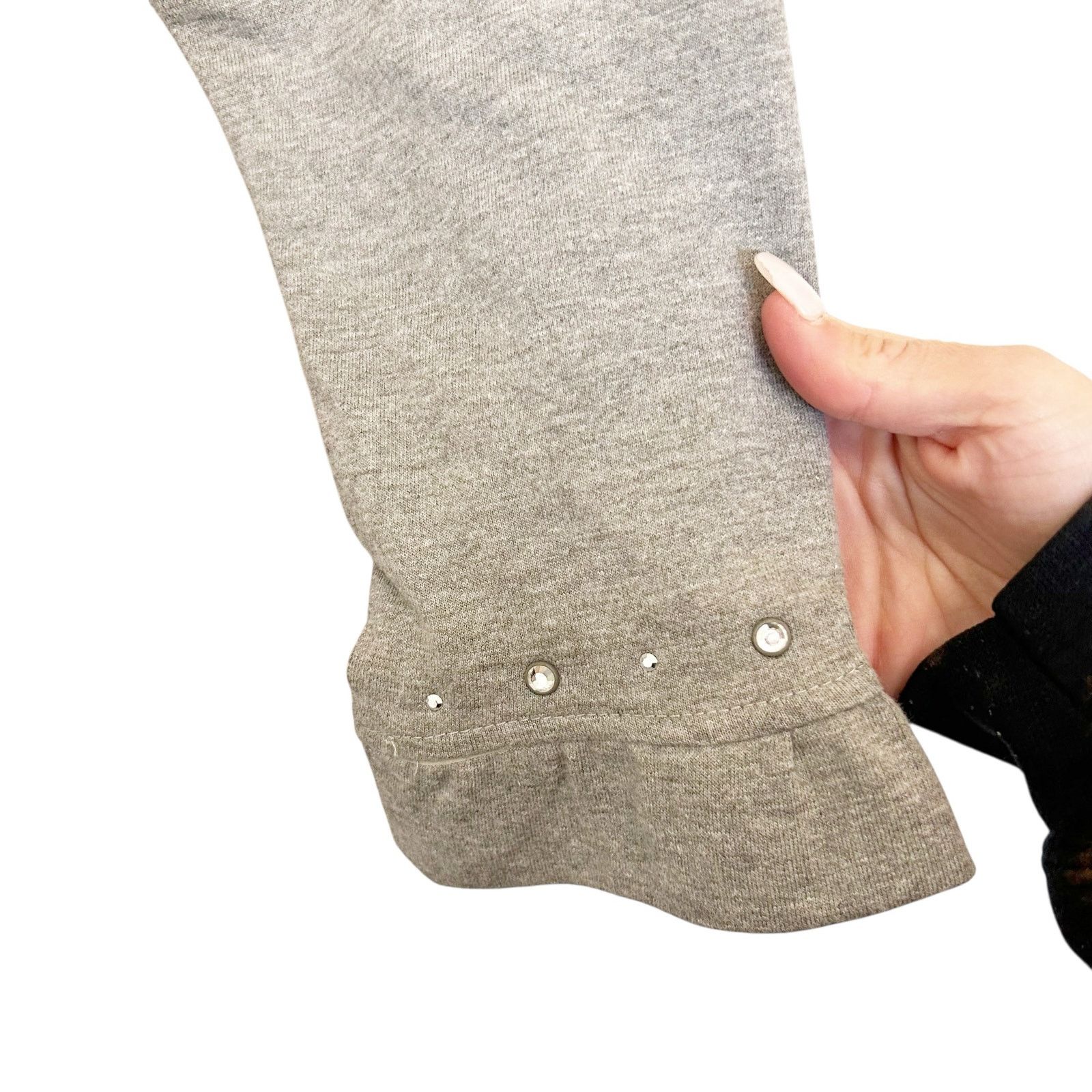 Other Quacker Factory Gray Gem Zipper Full Zip Sweater Sz M Size M / US 6-8 / IT 42-44 - 4 Thumbnail