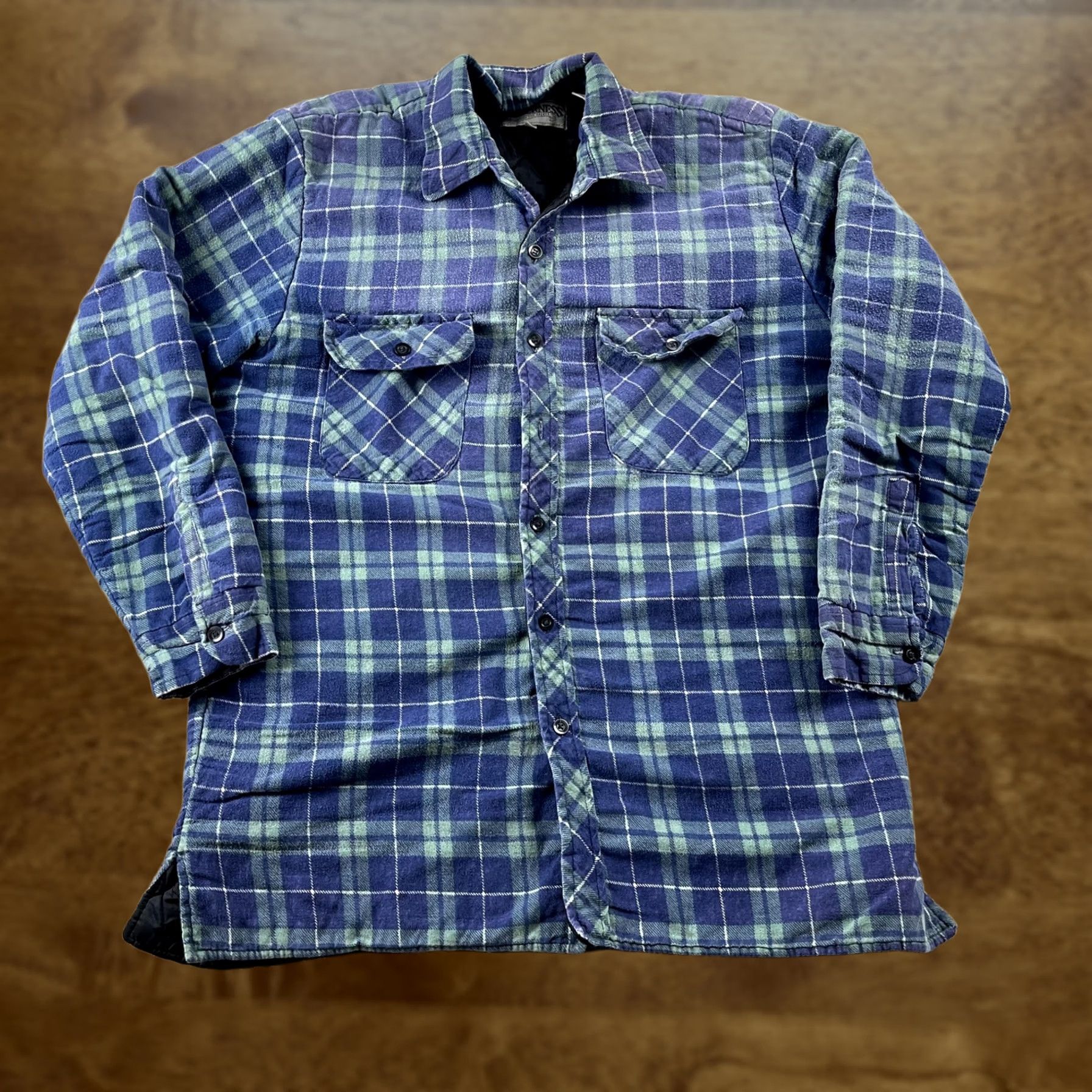 Vintage VINTAGE Wilderness Shirt Jacket Mens Large Blue Plaid Quilted Lined Flannel Size US L / EU 52-54 / 3 - 1 Thumbnail