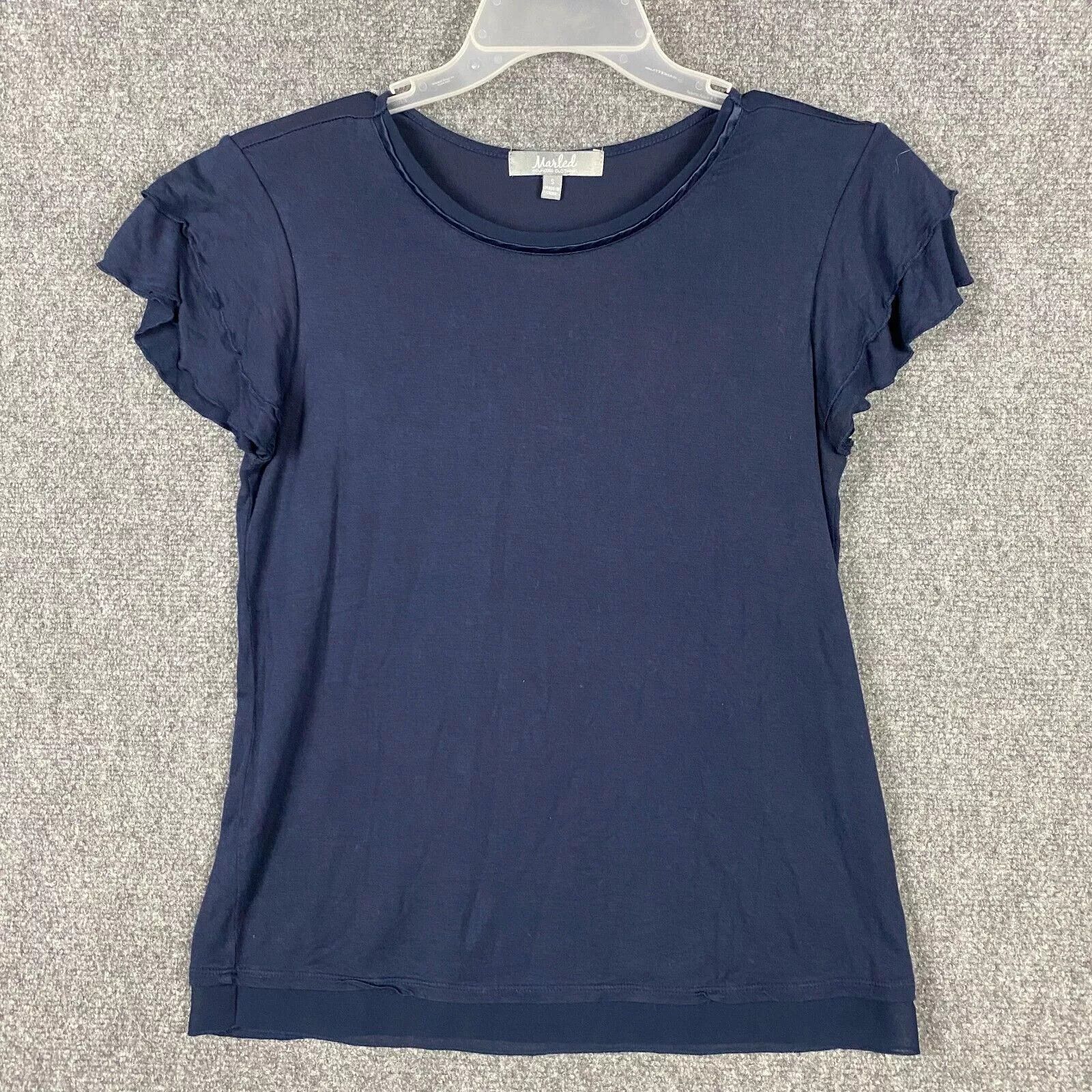Other Marled Blouse Small Women's Half Sleeve Blue Adults S Size S / US 4 / IT 40 - 1 Thumbnail