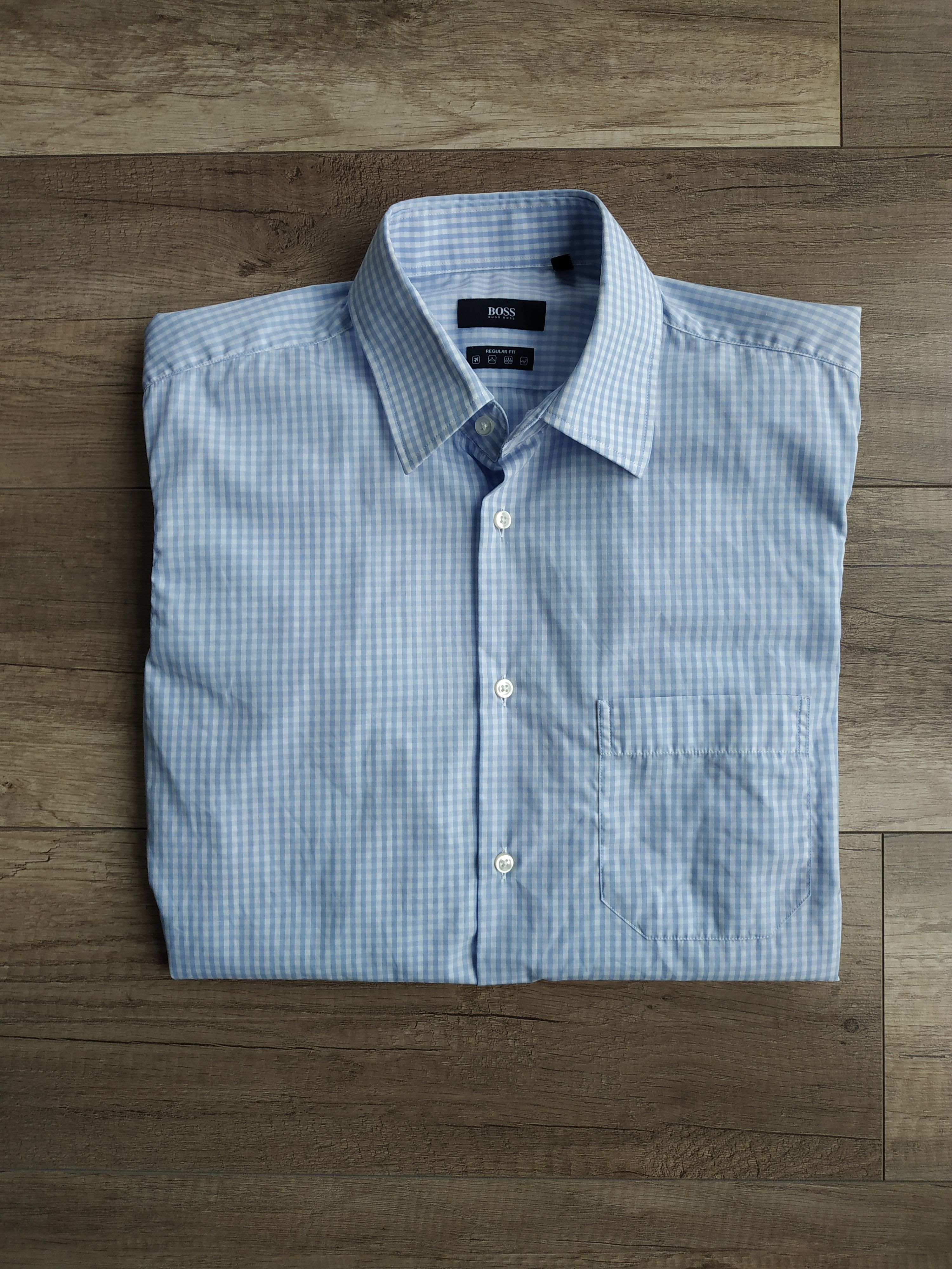 Hugo Boss HUBO BOSS Men's Checkered Button Up Shirt, s. M/ 39(collar) Size US M / EU 48-50 / 2 - 1 Thumbnail