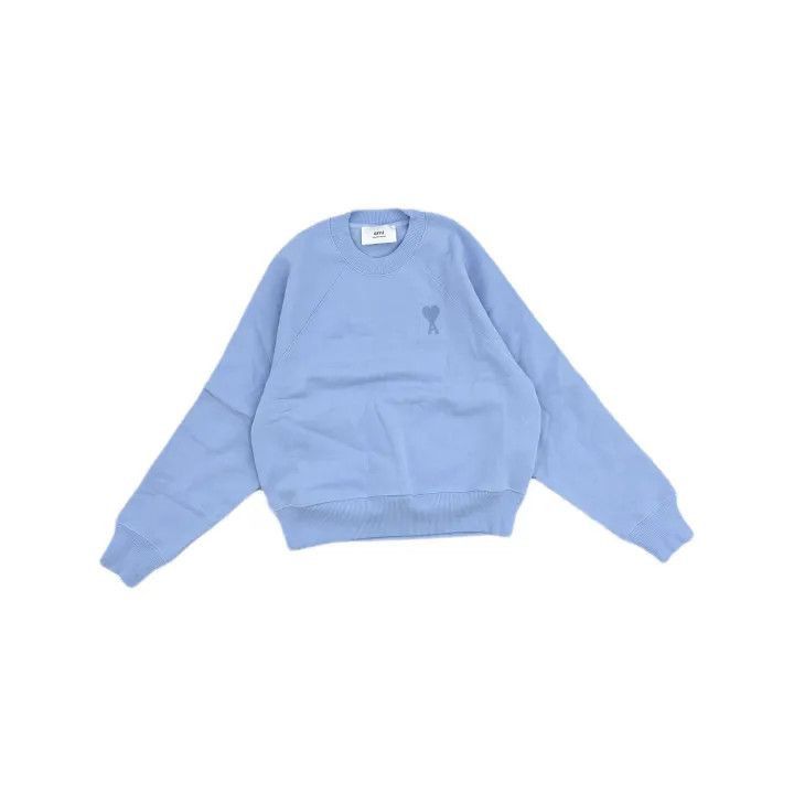 AMI AMIPARIS Sky Blue Heart Embroidered Sweatshirt -2507 Size US XS / EU 42 / 0 - 2 Thumbnail