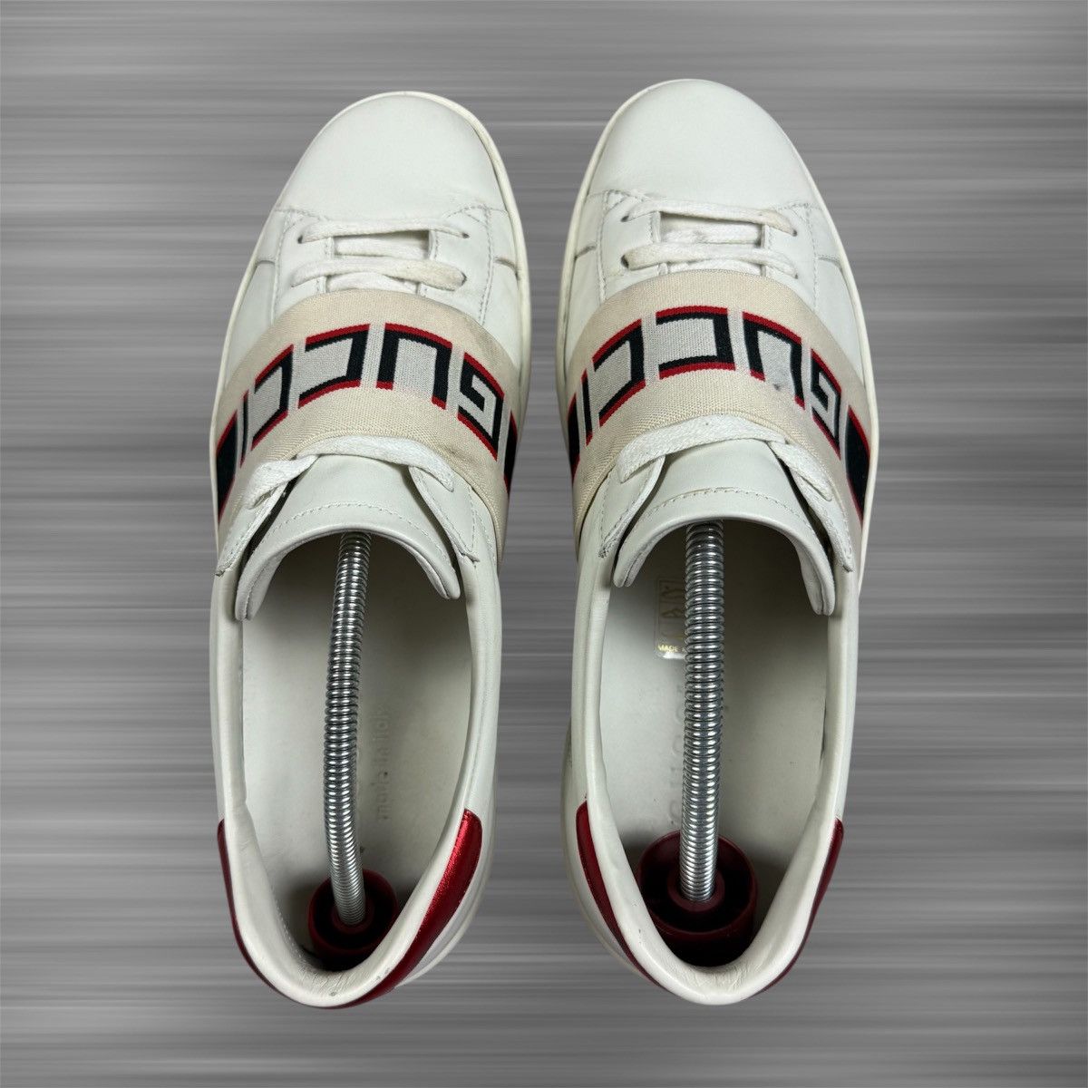 Gucci GUCCI ACE Band Logo White Leather Shoes Size US 8 / EU 41 - 3 Thumbnail