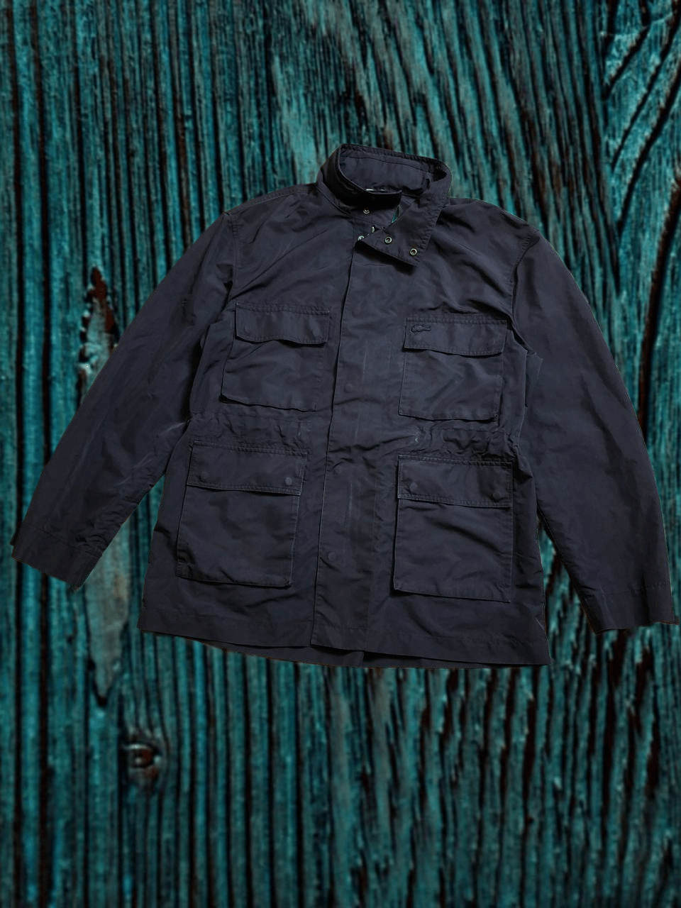 Lacoste Concealed Hood Field Jacket Navy
