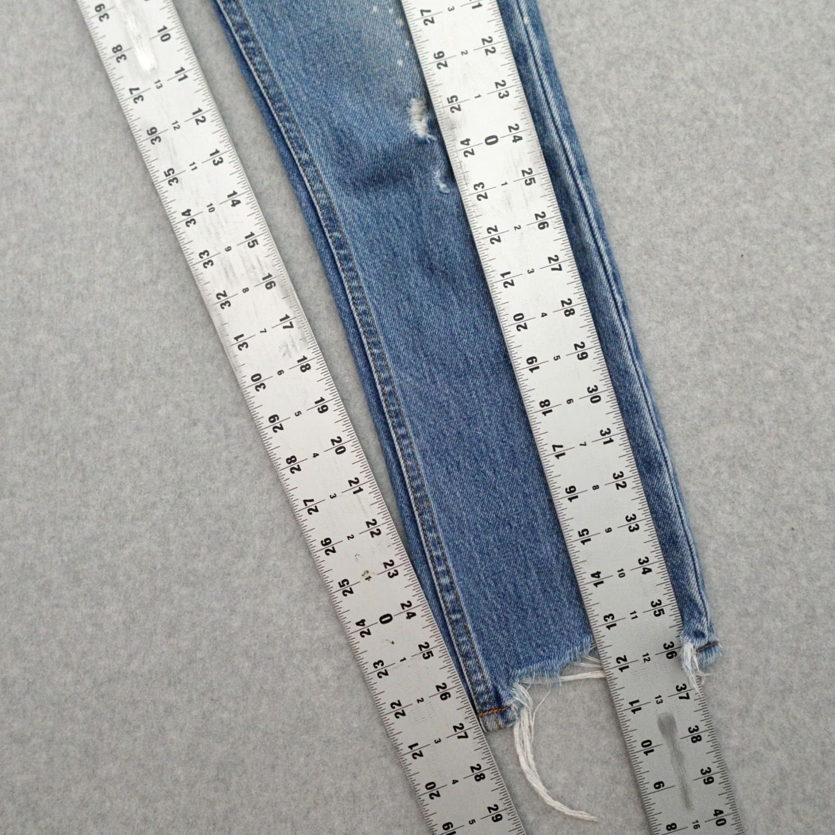 Vintage NO END Jeans Womens 24 Slim Straight Blue Made In USA Size 42" / US 20 - 7 Thumbnail
