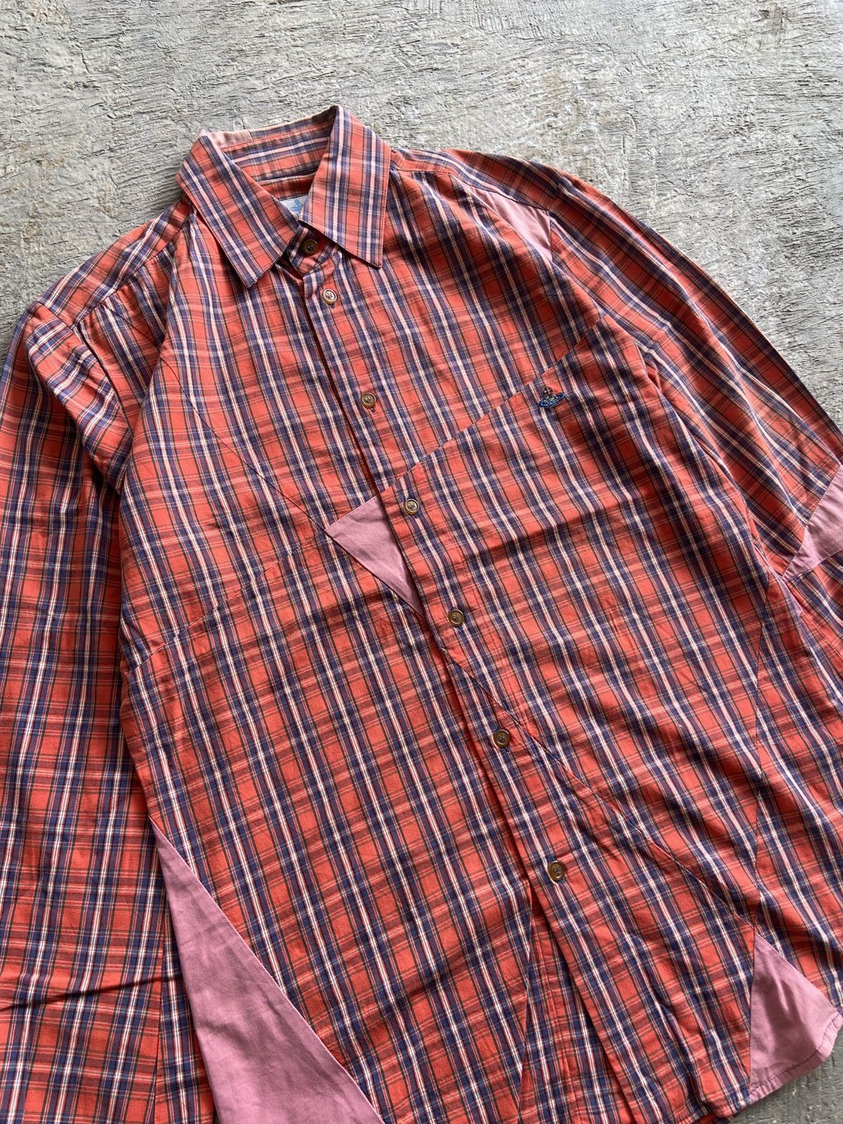Vivienne Westwood 2000s Vivienne Westwood Man - Asymmetrical Patchwork Shirt Size US L / EU 52-54 / 3 - 2 Thumbnail