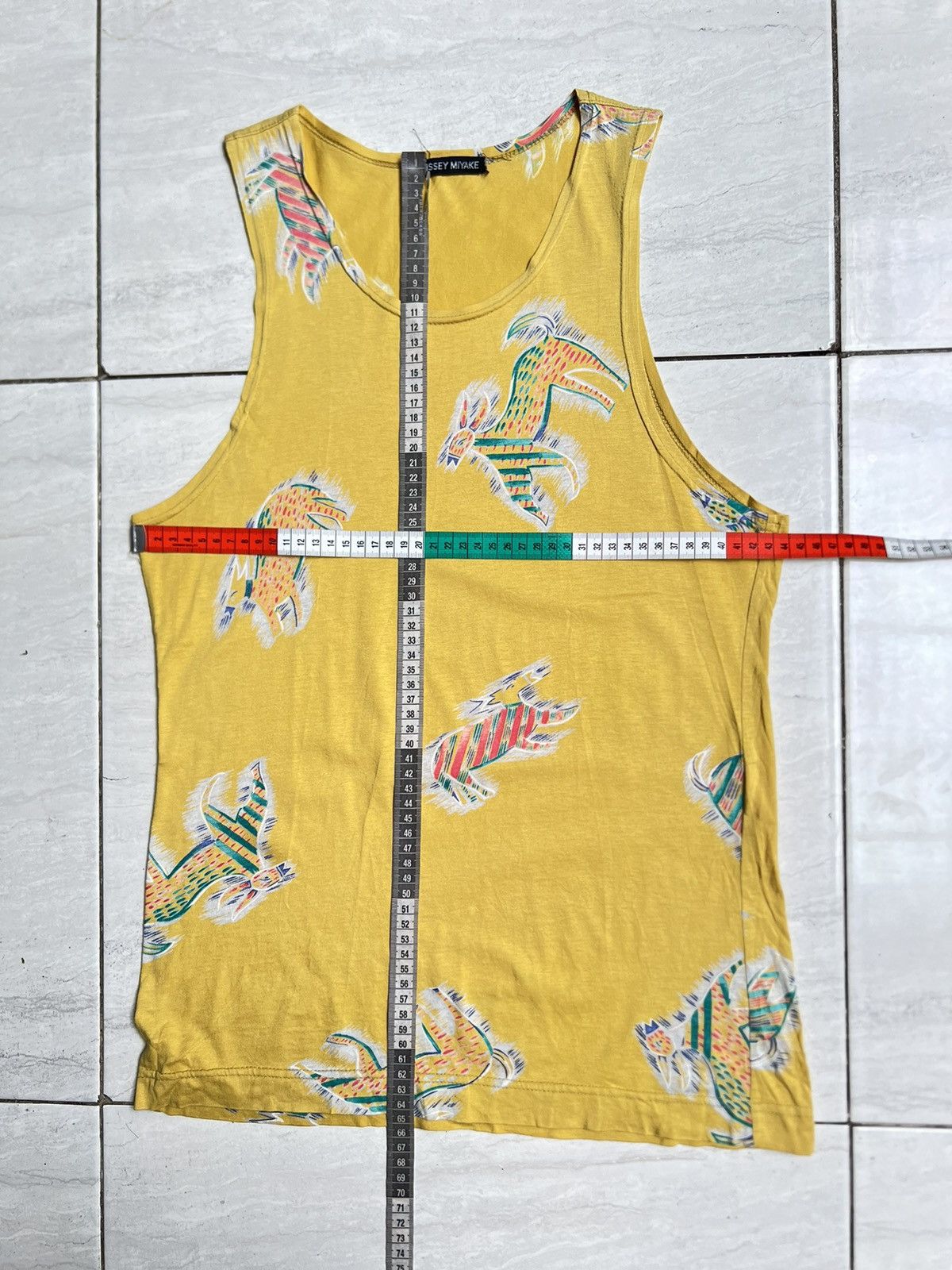 Issey Miyake ISSEY MIYAKE Yellow Tank Top Animal Print Size US XS / EU 42 / 0 - 7 Thumbnail