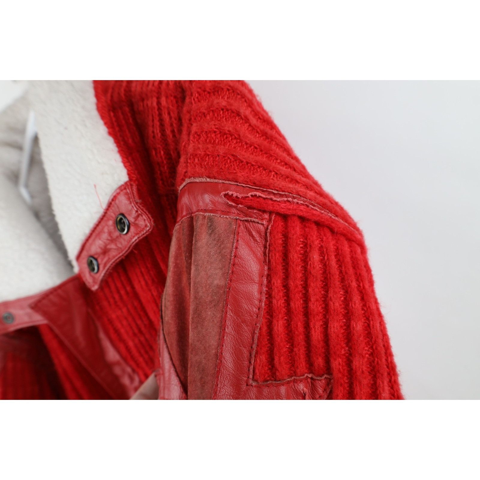 Vintage AS IS Deadstock Vintage 90s Streetwear Ribbed Leather Jacket Size US M / EU 48-50 / 2 - 4 Thumbnail