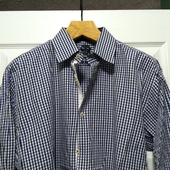 English Laundry ENGLISH LAUNDRY MENS BLUE 100%COTTON CASUAL SHIRT 17/34-35 Size US XL / EU 56 / 4 - 2 Thumbnail