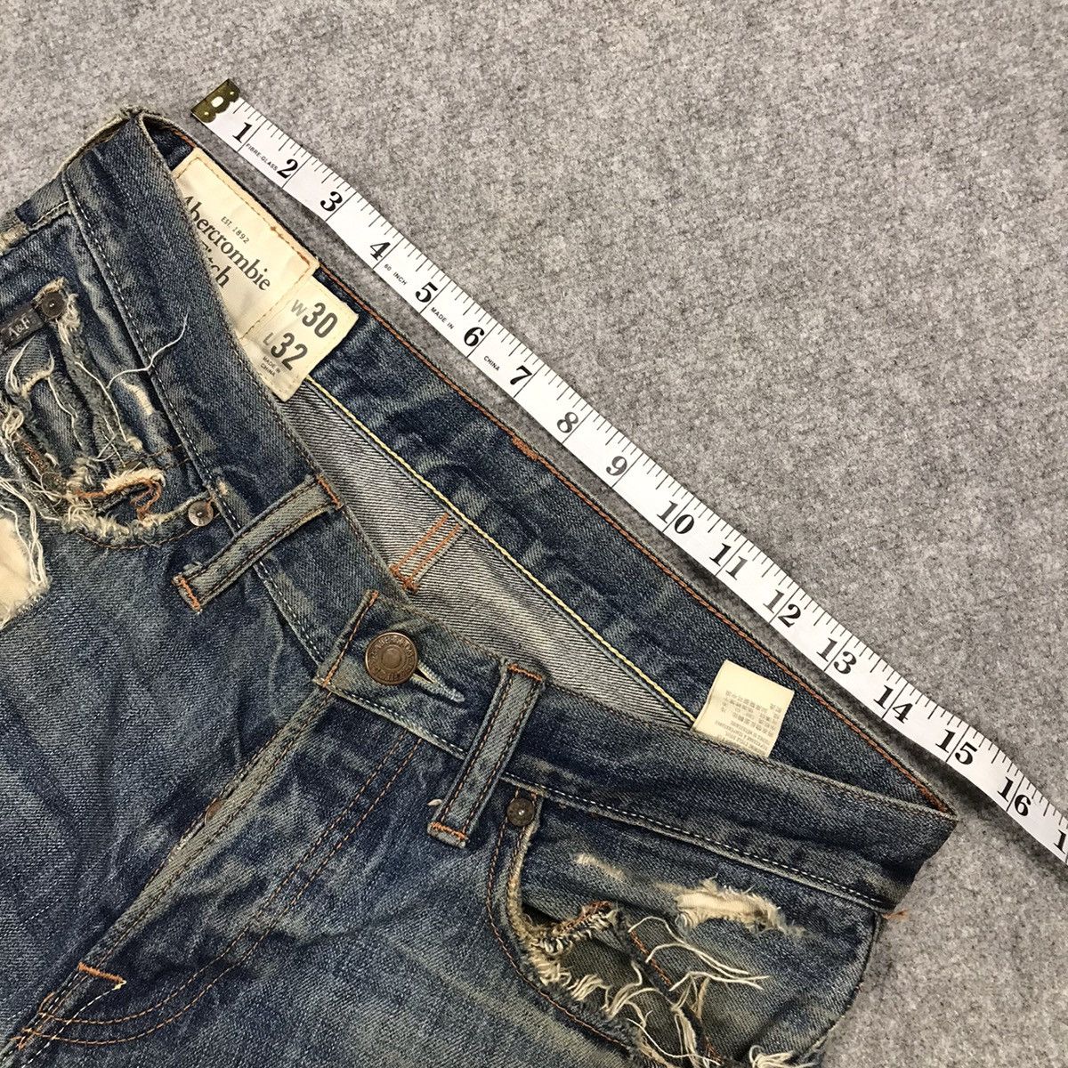 Japanese Brand Abercrombie fitch Distressed denim Japanese style pants Size US 30 / EU 46 - 15 Thumbnail