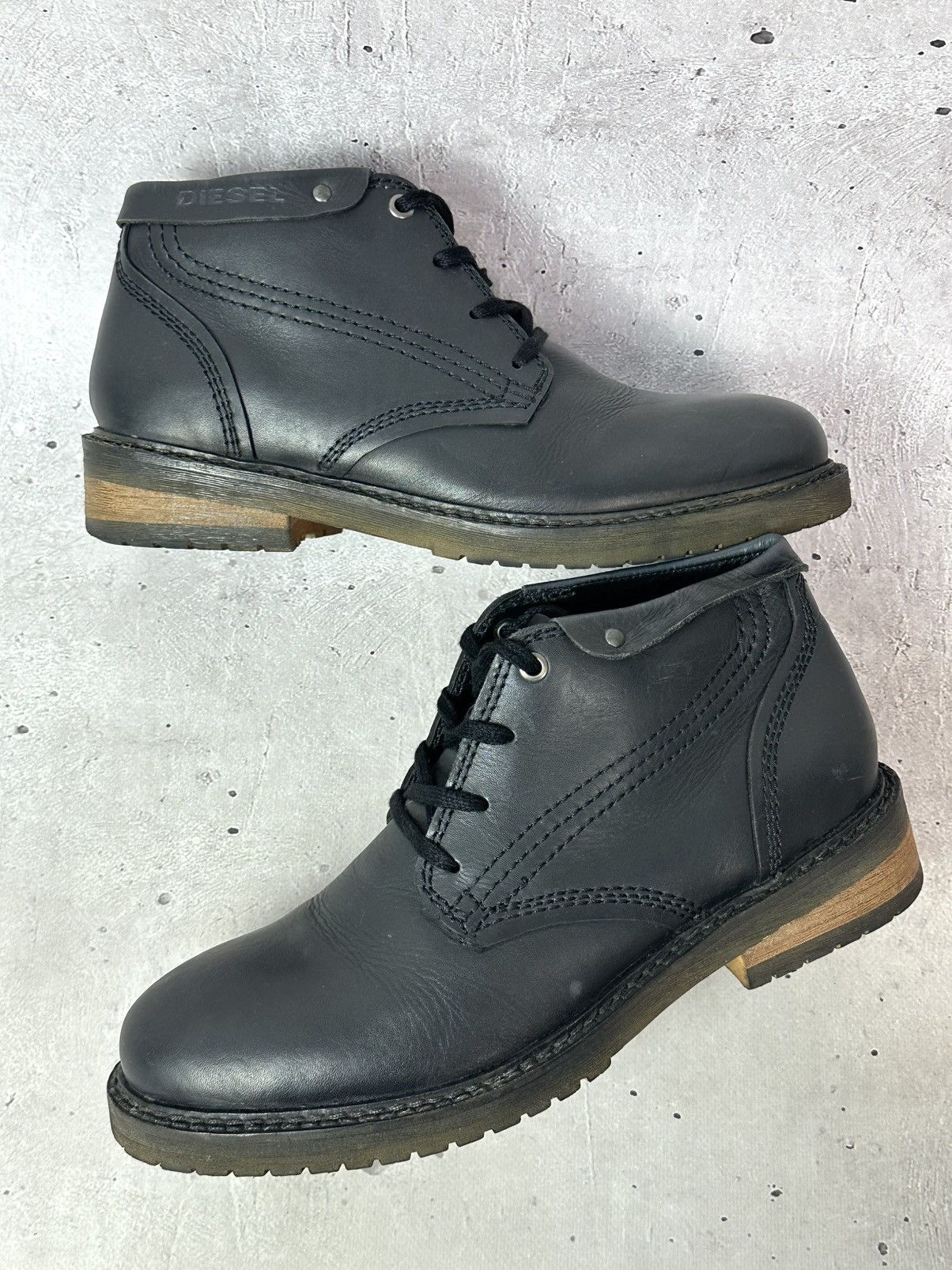 Diesel Diesel Leather Logo Grey Men’s Lace-up Ankle Boots Size US 9.5 / EU 42-43 - 5 Thumbnail