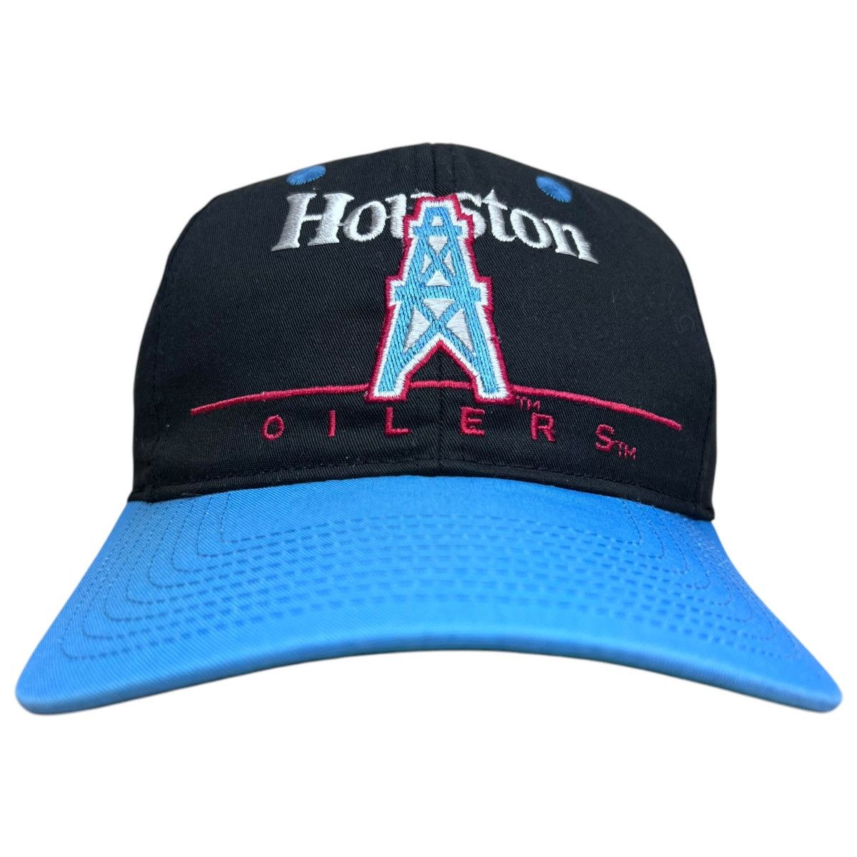 NFL × Vintage Vintage 1990s NFL Houston Oilers Split Bar Eastport Snapback Size ONE SIZE - 1 Thumbnail
