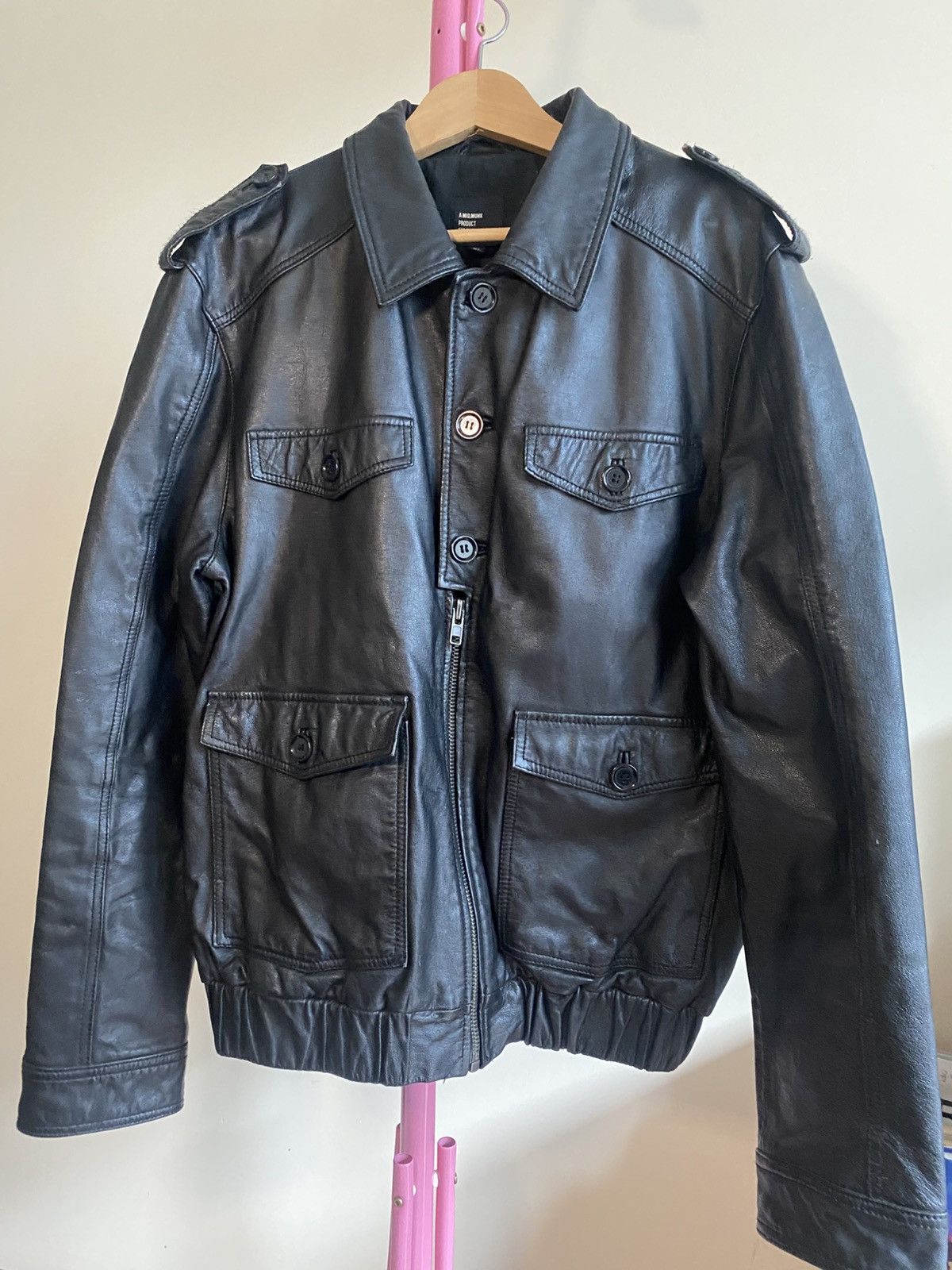 Vintage Heavy leather jacket Size US XL / EU 56 / 4 - 1 Thumbnail