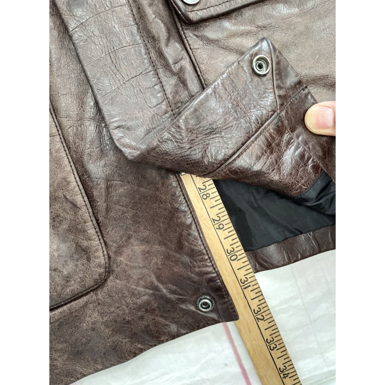 Calvin Klein VINTAGE Calvin Klein Brown Leather Chore Jacket Bomber Motorcycle Men’s Medium Size US M / EU 48-50 / 2 - 5 Thumbnail